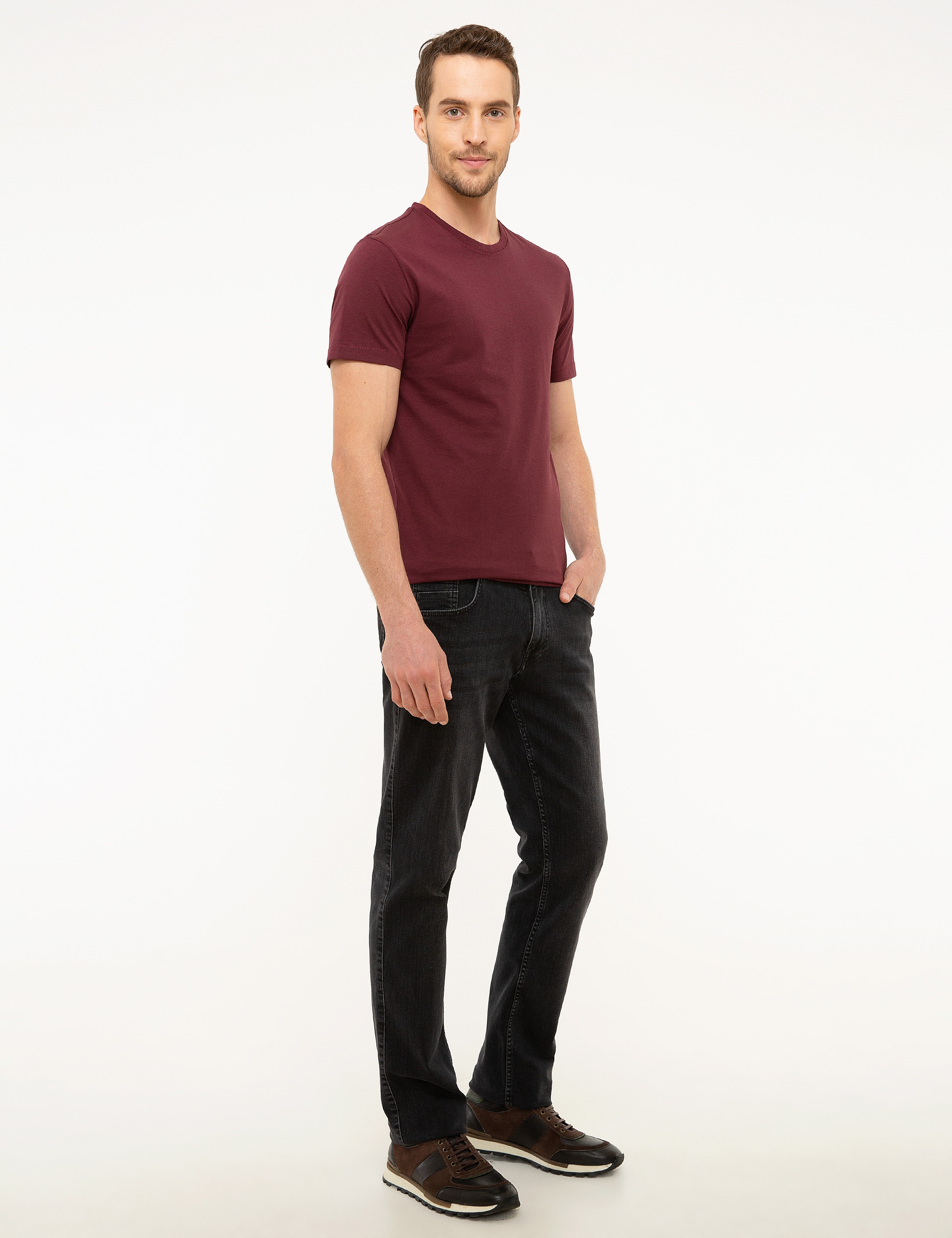 Antrasit Straight Fit Denim Pantolon
