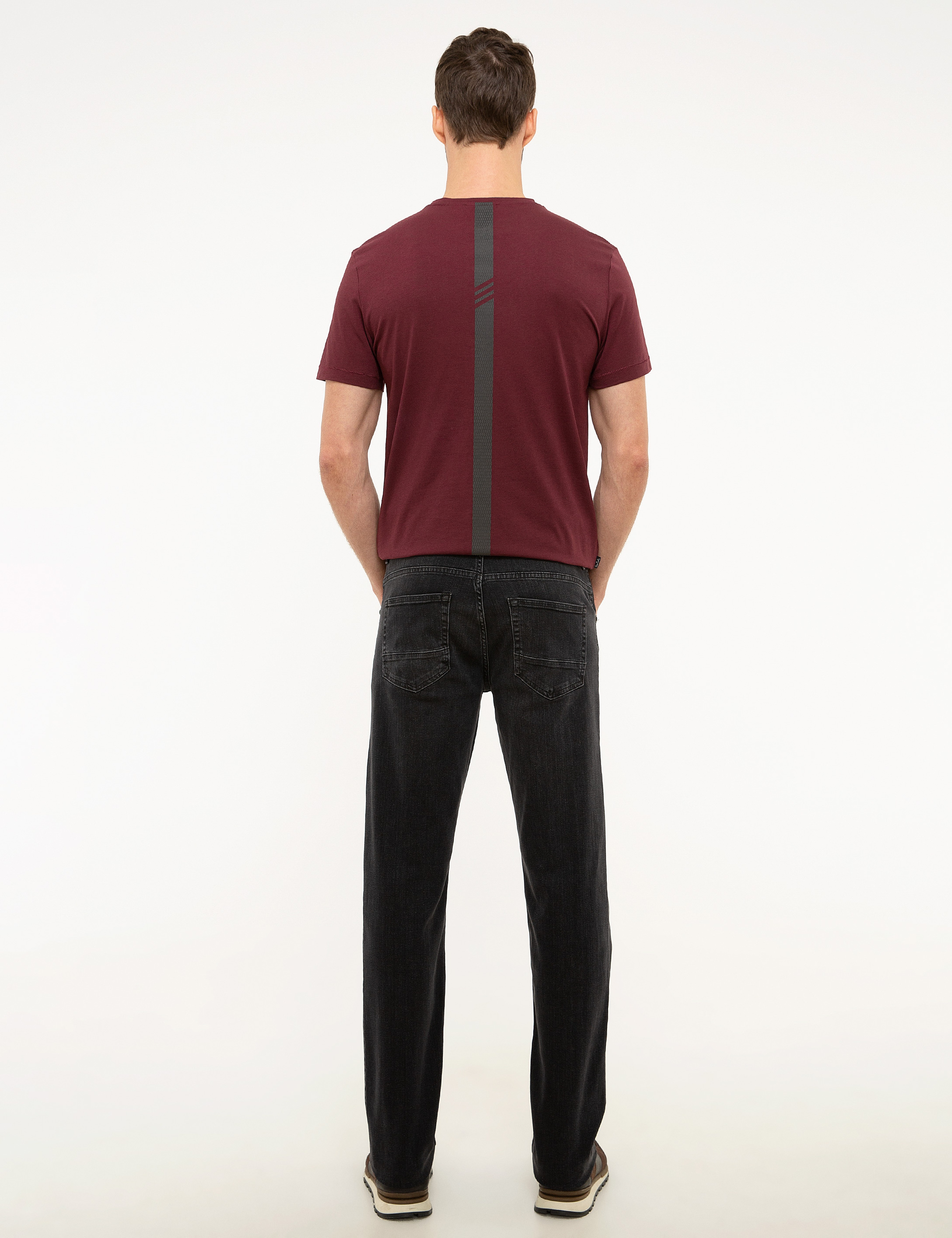 Antrasit Straight Fit Denim Pantolon - Image 3