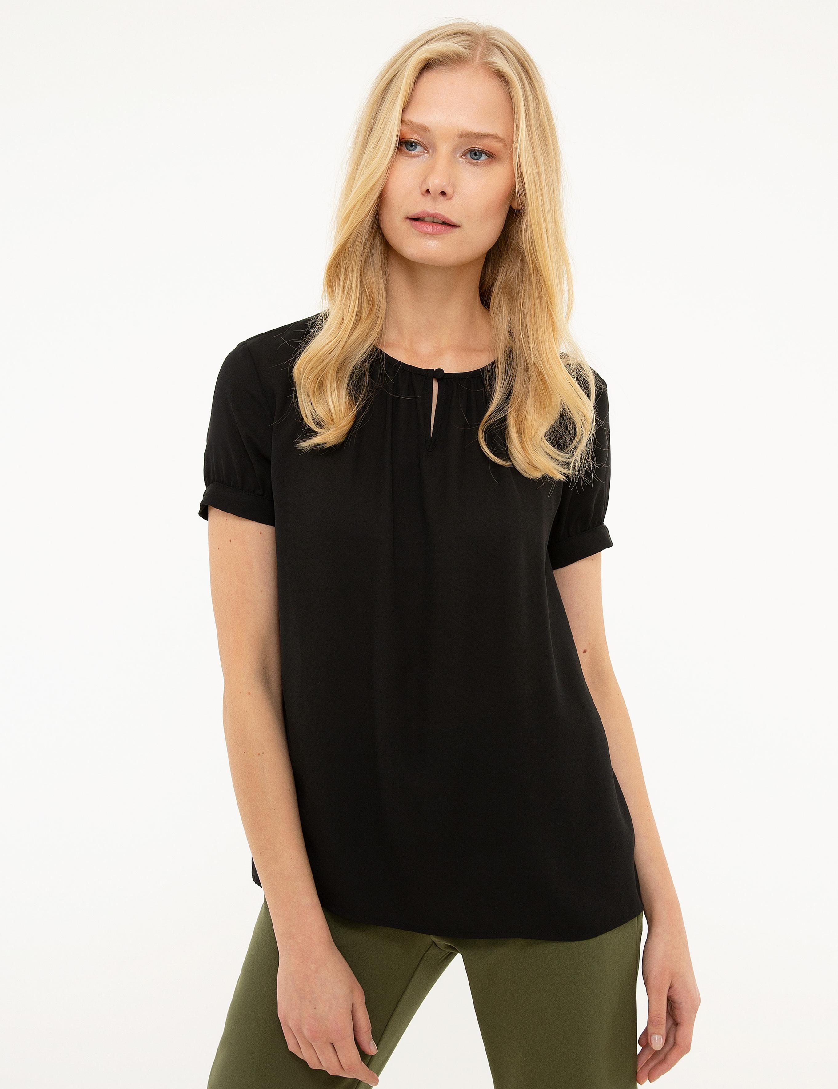 Siyah Regular Fit Bluz