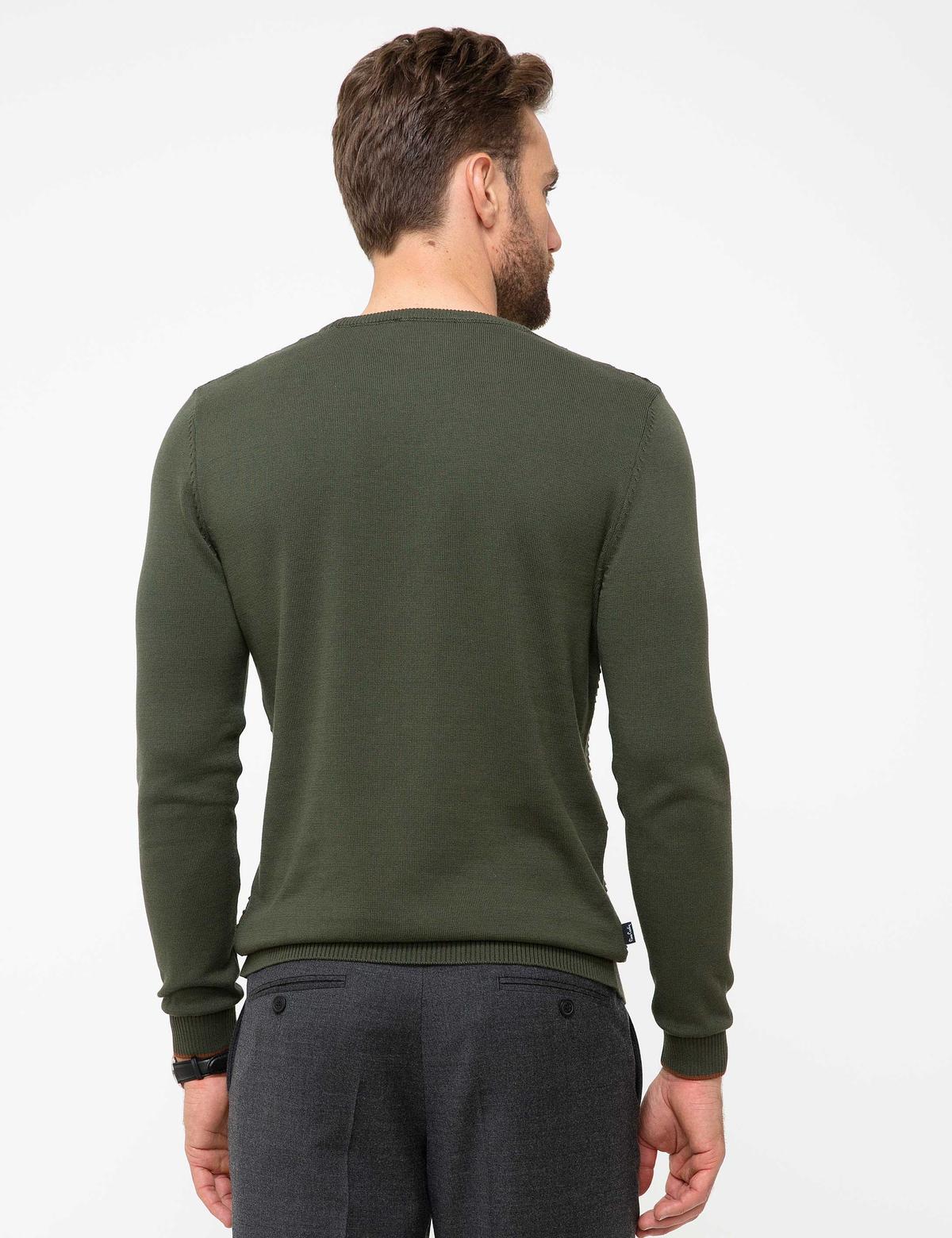 Haki Slim Fit Triko Kazak - 50209921086