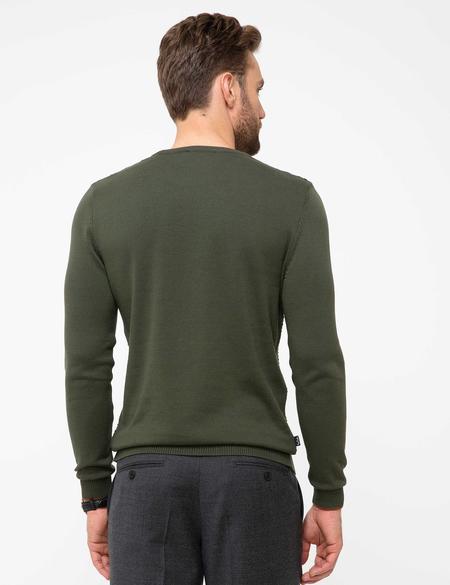 Haki Slim Fit Triko Kazak - 50209921086