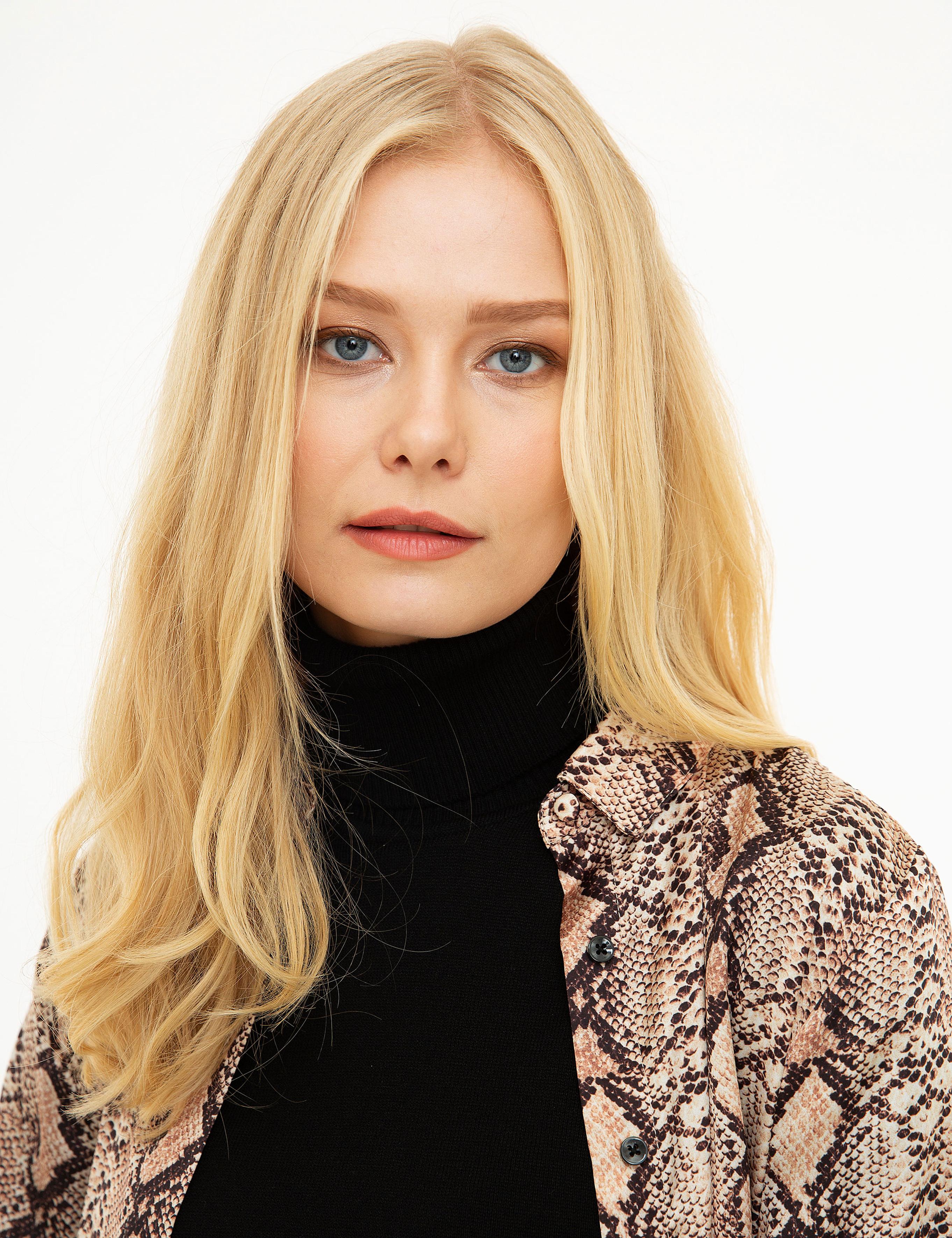 Camel Desenli Uzun Kollu Gömlek