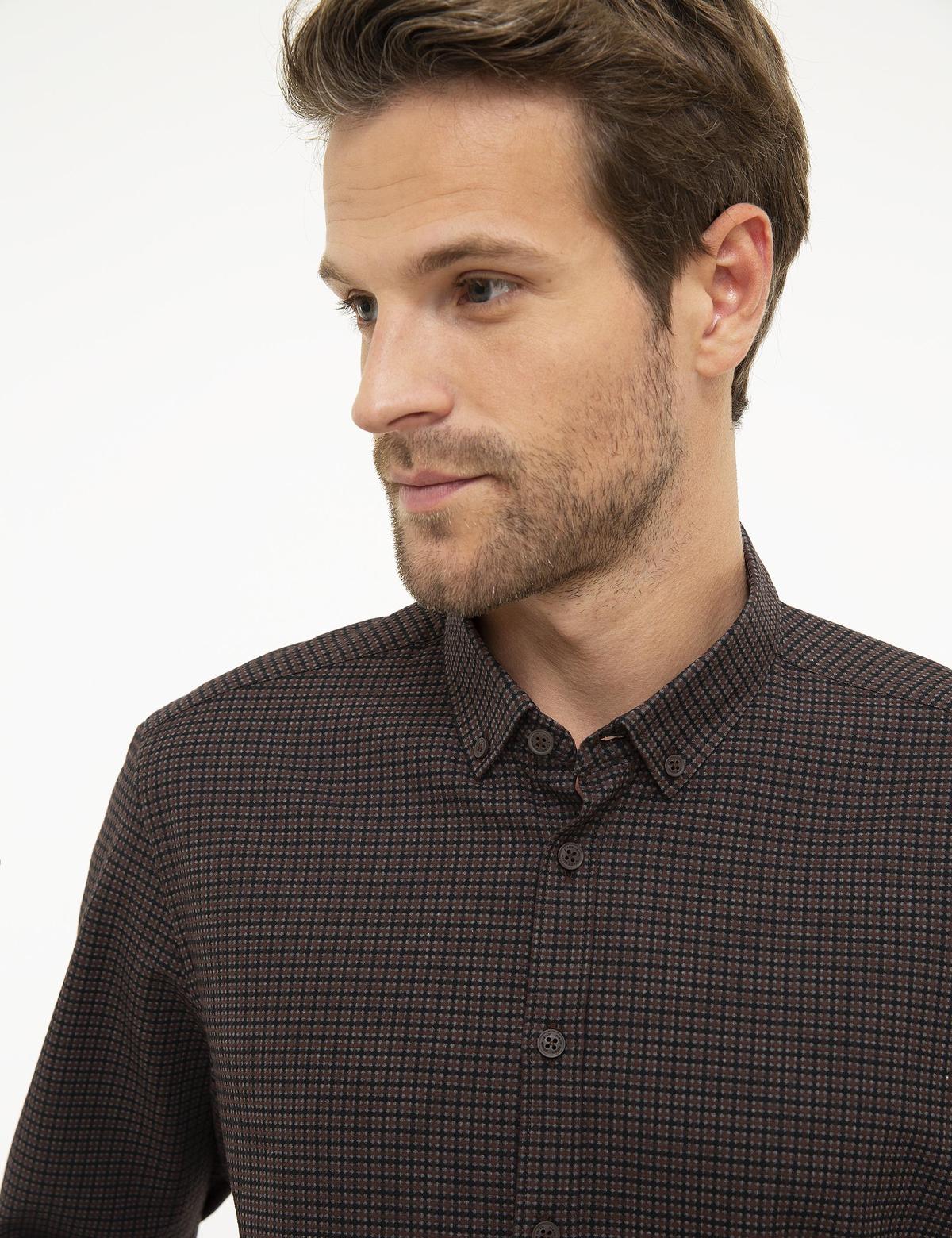 Kahverengi Slim Fit Gömlek - 50209269005