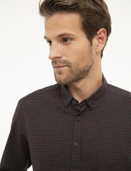 Kahverengi Slim Fit Gömlek - 50209269005