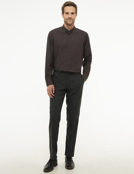 Kahverengi Slim Fit Gömlek - 50209269005
