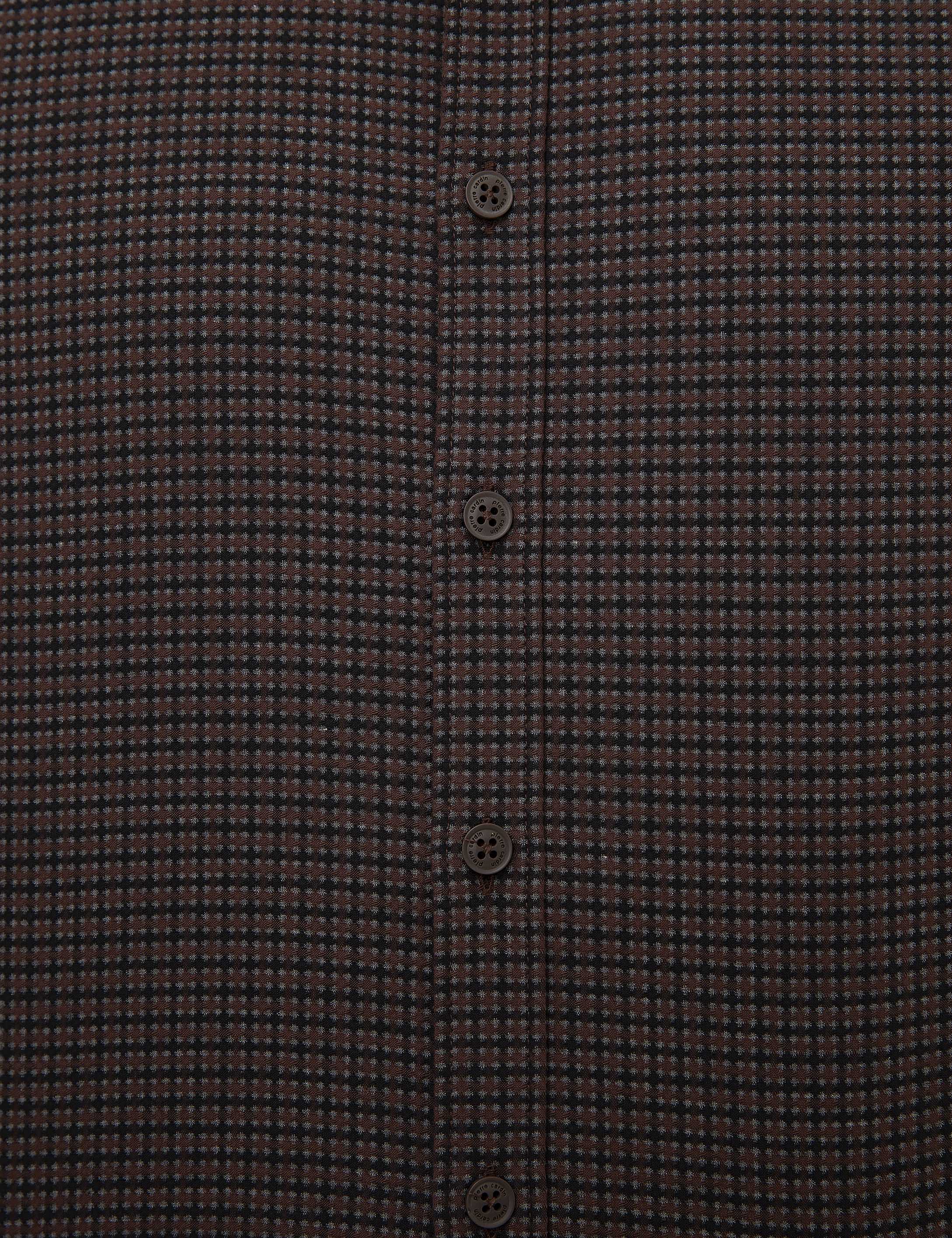 Kahverengi Slim Fit Gömlek - Image 5