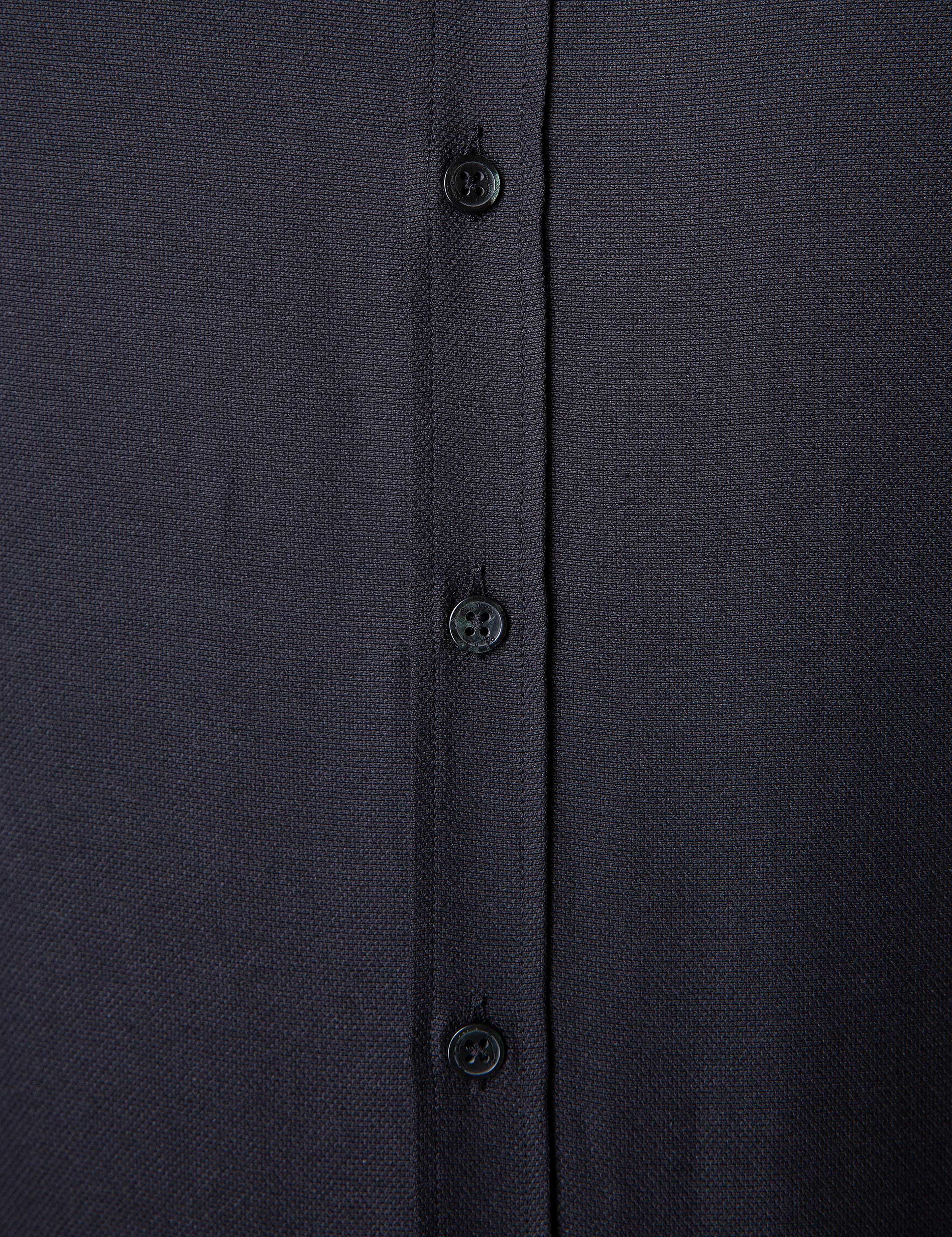 Siyah Slim Fit Oxford Gömlek - Image 5
