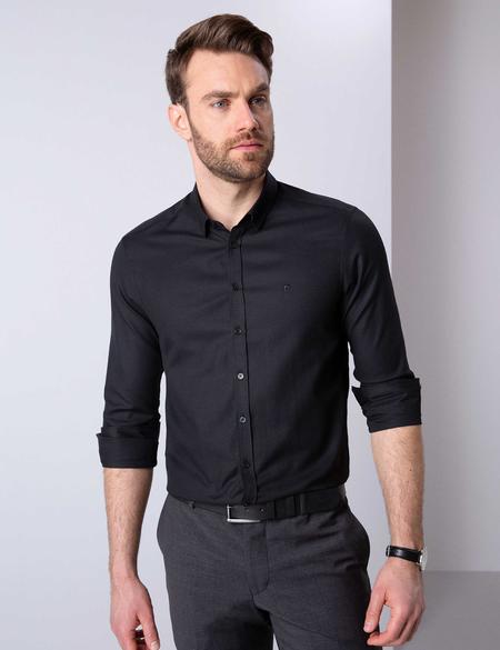 Siyah Slim Fit Oxford Gömlek - 50210019050