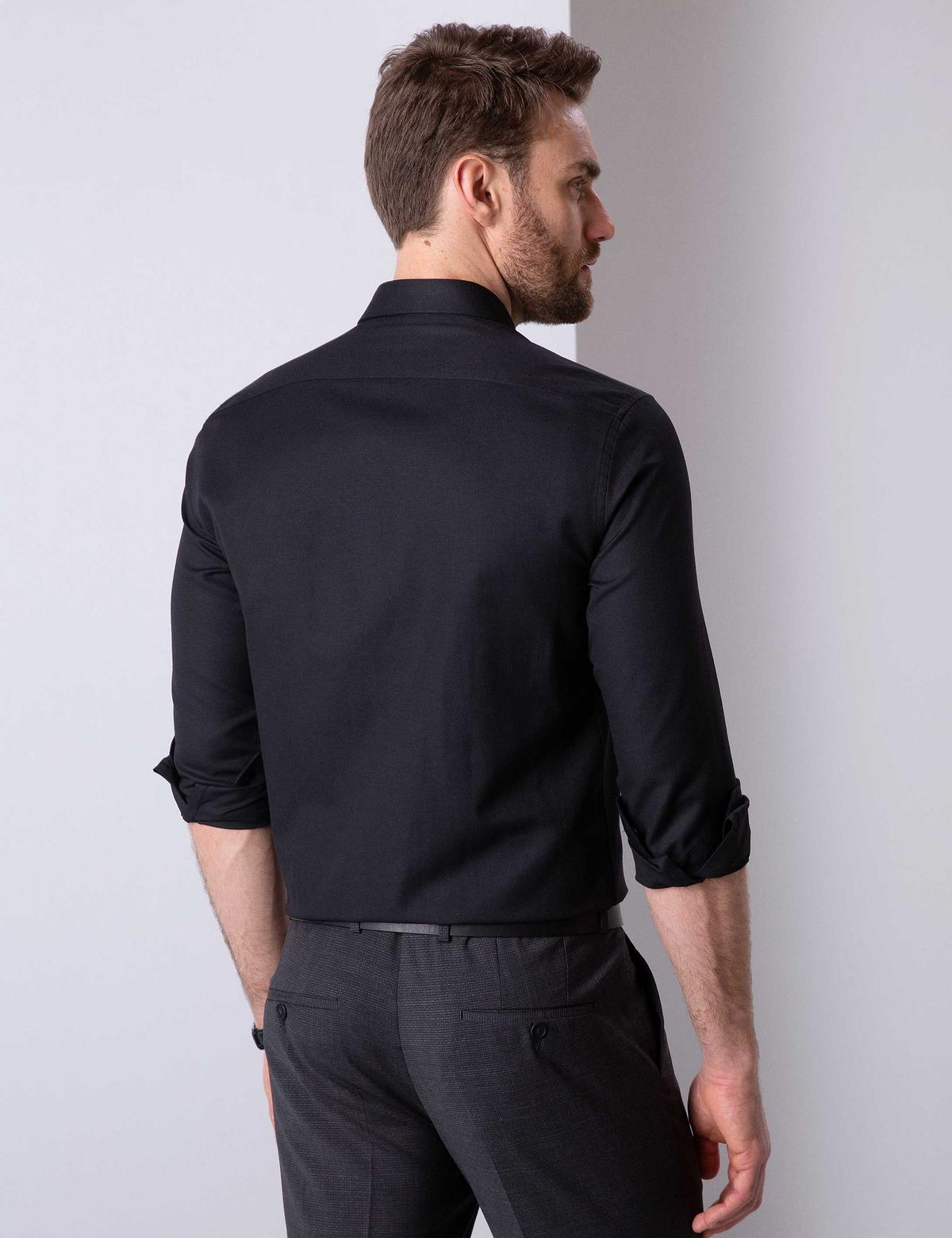 Siyah Slim Fit Oxford Gömlek - 50210019050