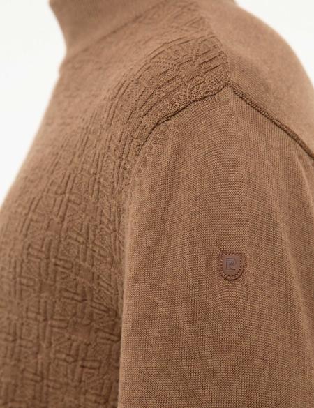 Açık Kahverengi Slim Fit Kazak - 50210684041