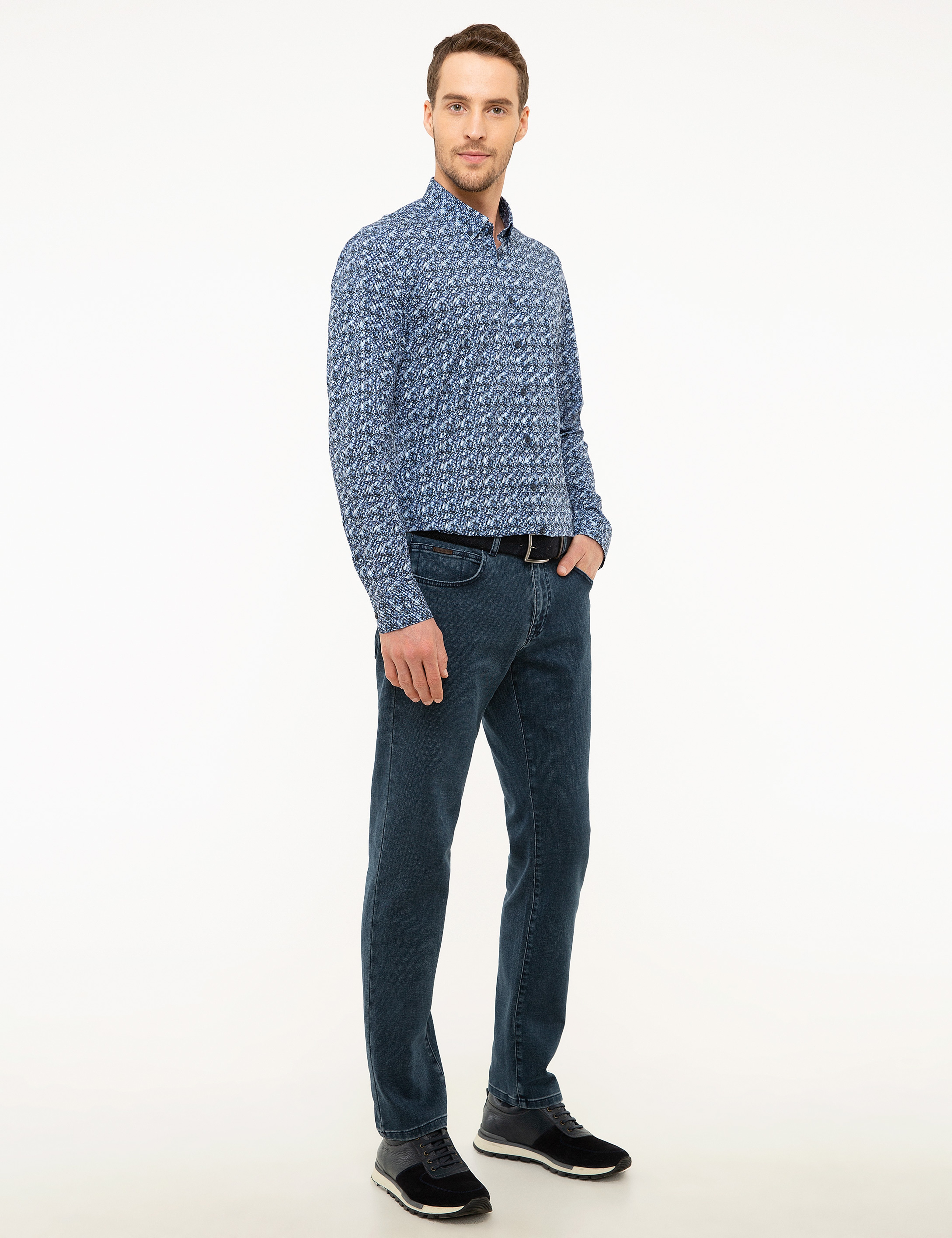 Lacivert Slim Fit Denim Pantolon
