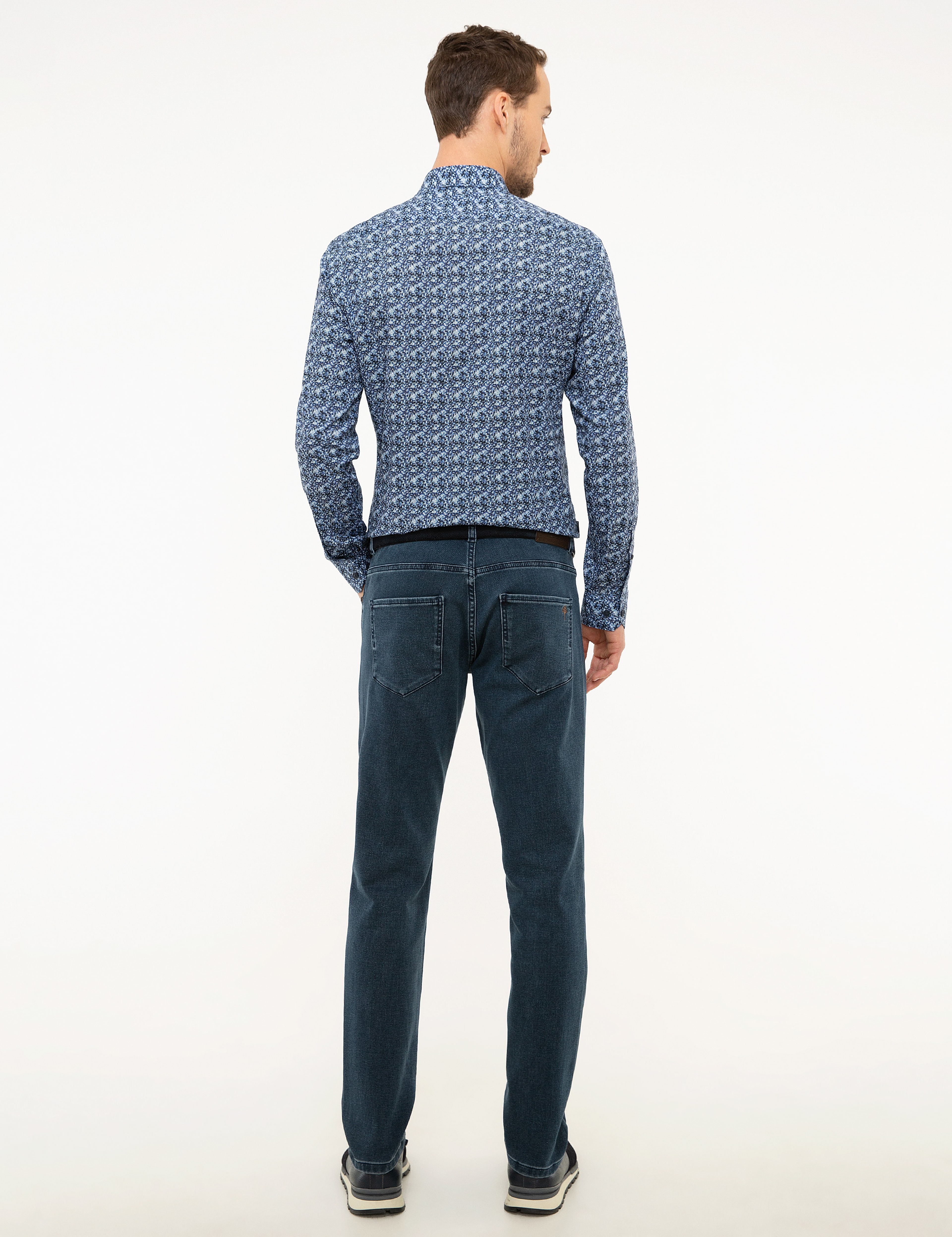 Lacivert Slim Fit Denim Pantolon - Image 3