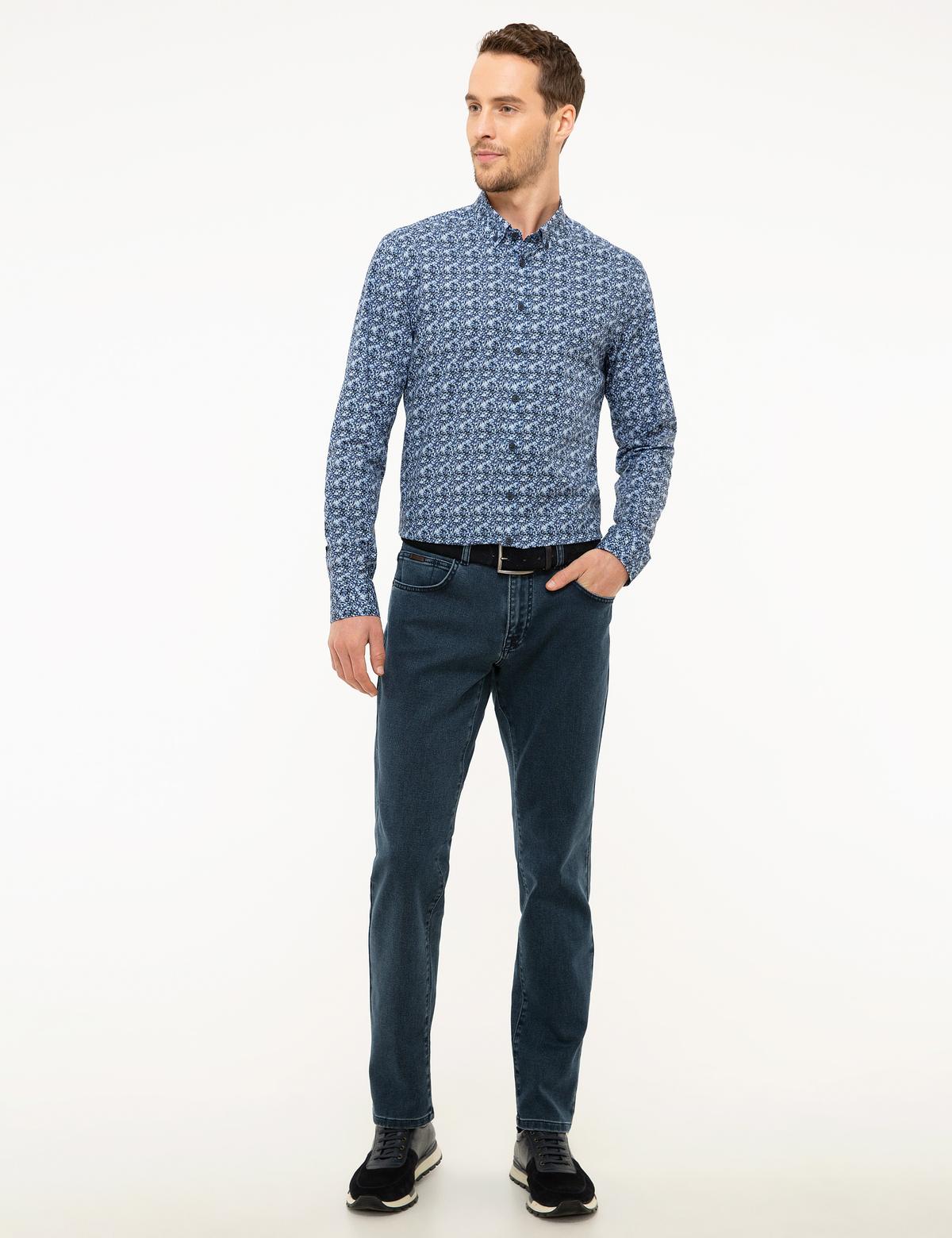 Lacivert Slim Fit Denim Pantolon