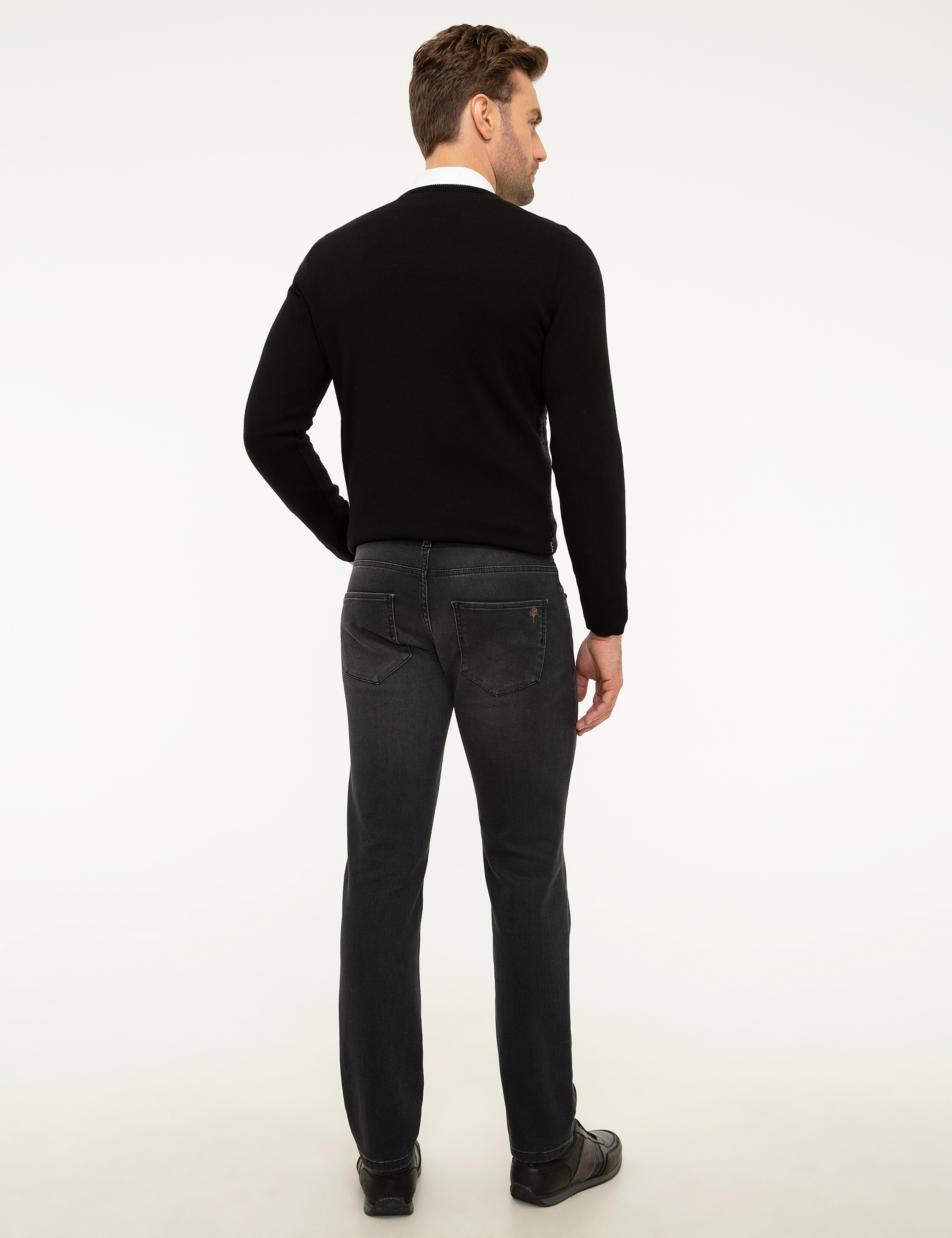 Antrasit Slim Fit Denim Pantolon - Image 3