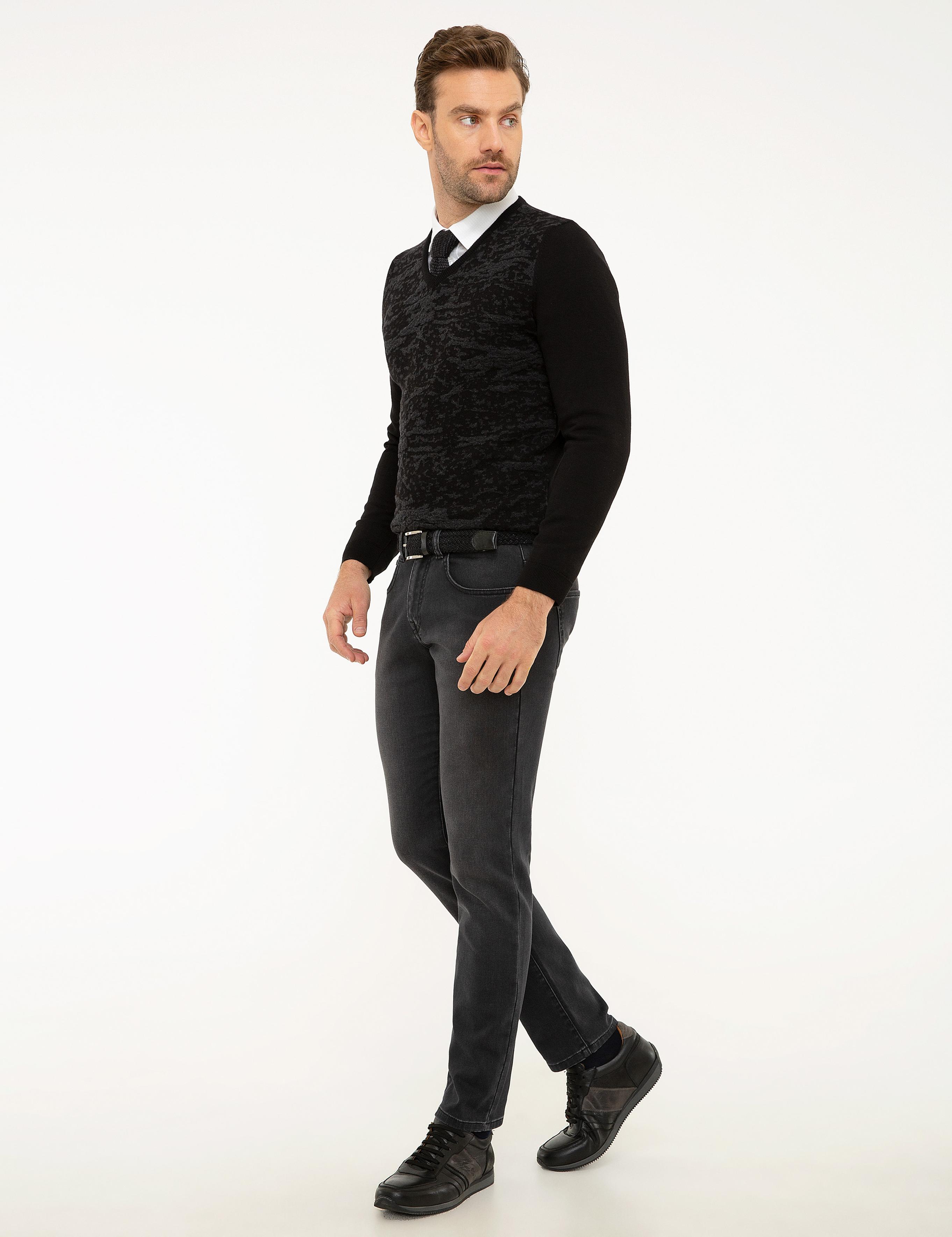 Antrasit Slim Fit Denim Pantolon