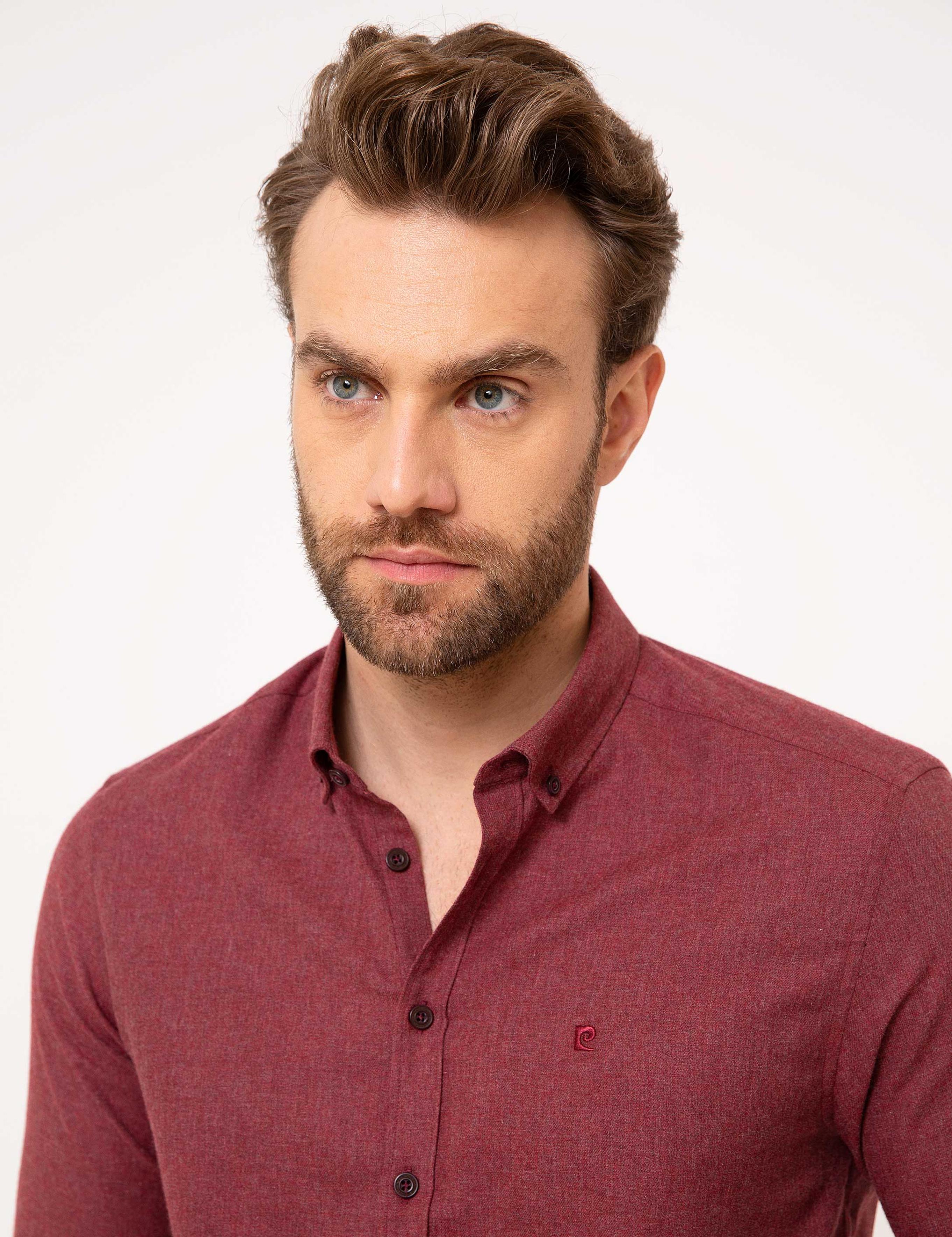 Bordo Slim Fit Gömlek