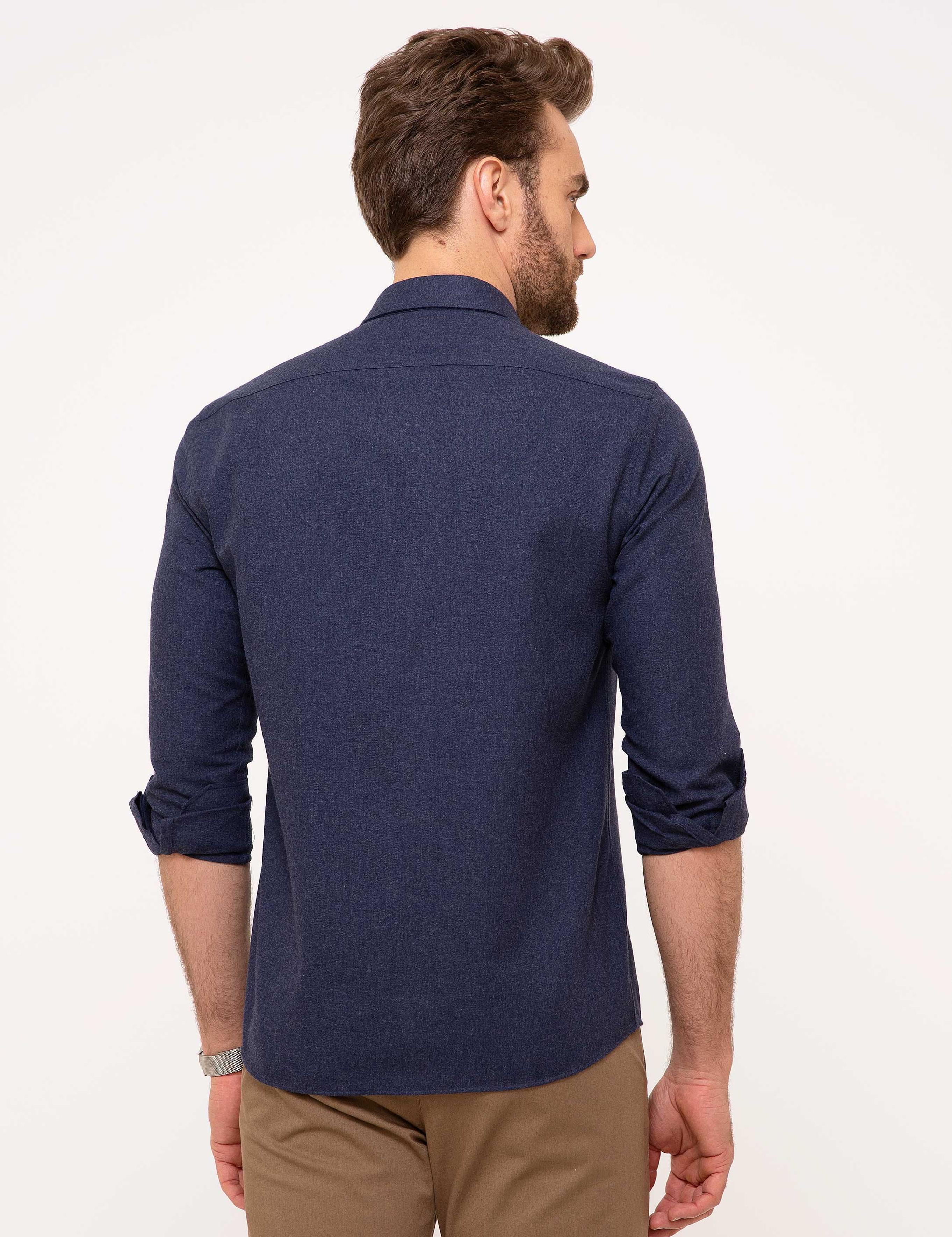 Lacivert Slim Fit Gömlek