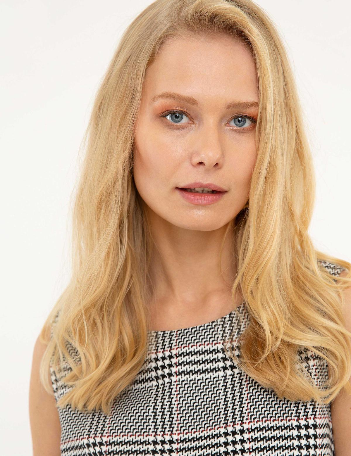 Siyah A Kesim Dokuma Elbise - 50213235019