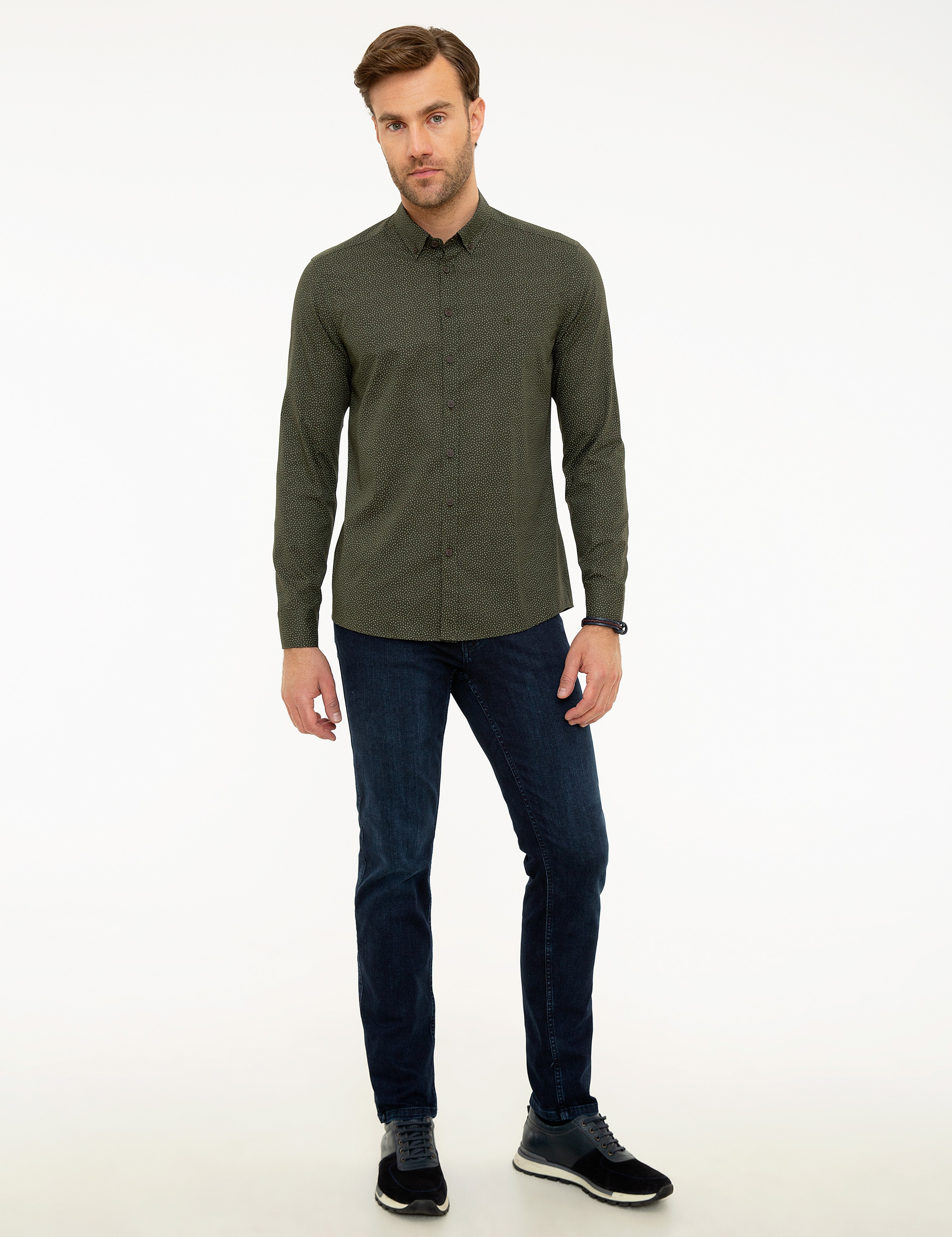 Yeşil Slim Fit Gömlek - Image 4