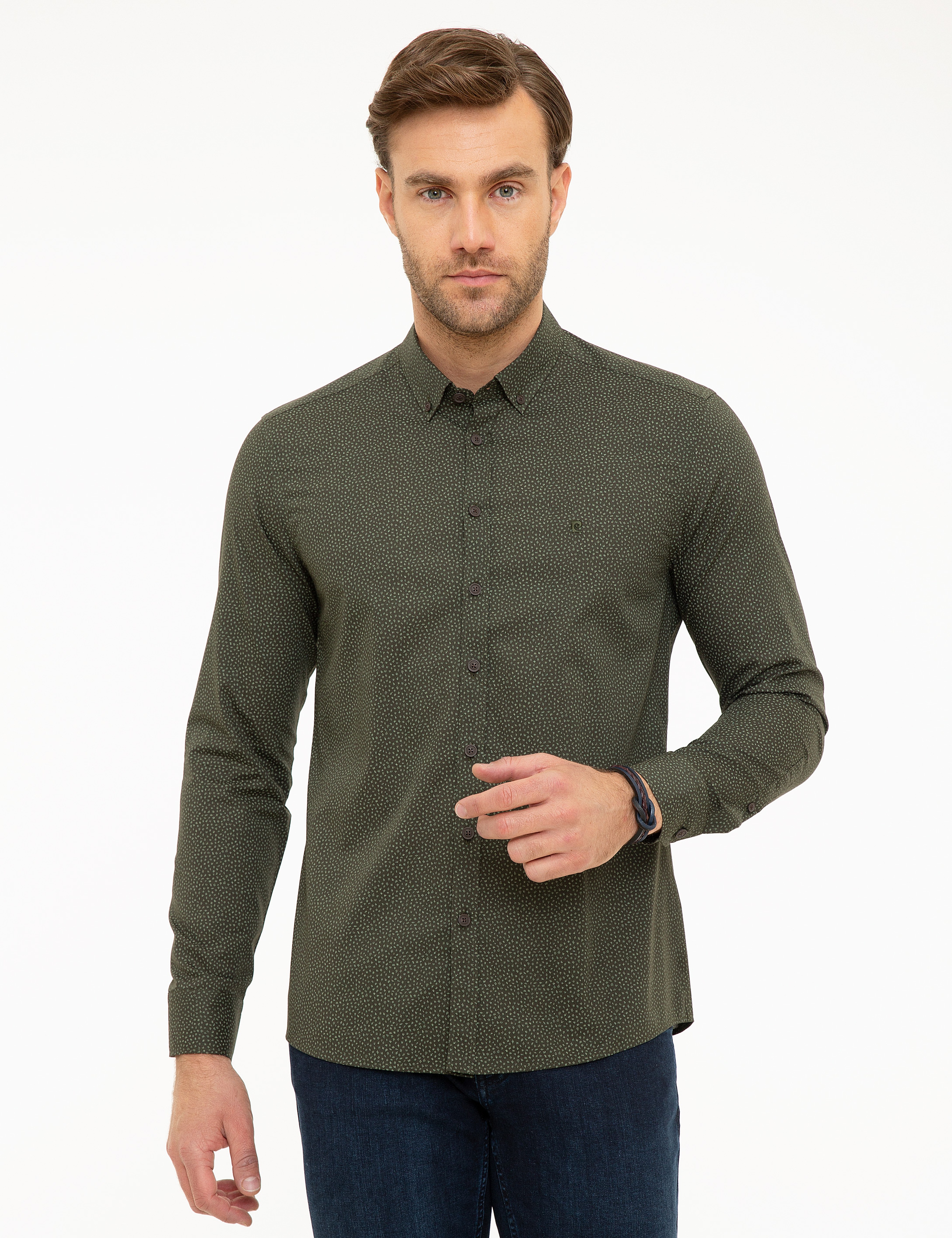 Yeşil Slim Fit Gömlek - Image 1