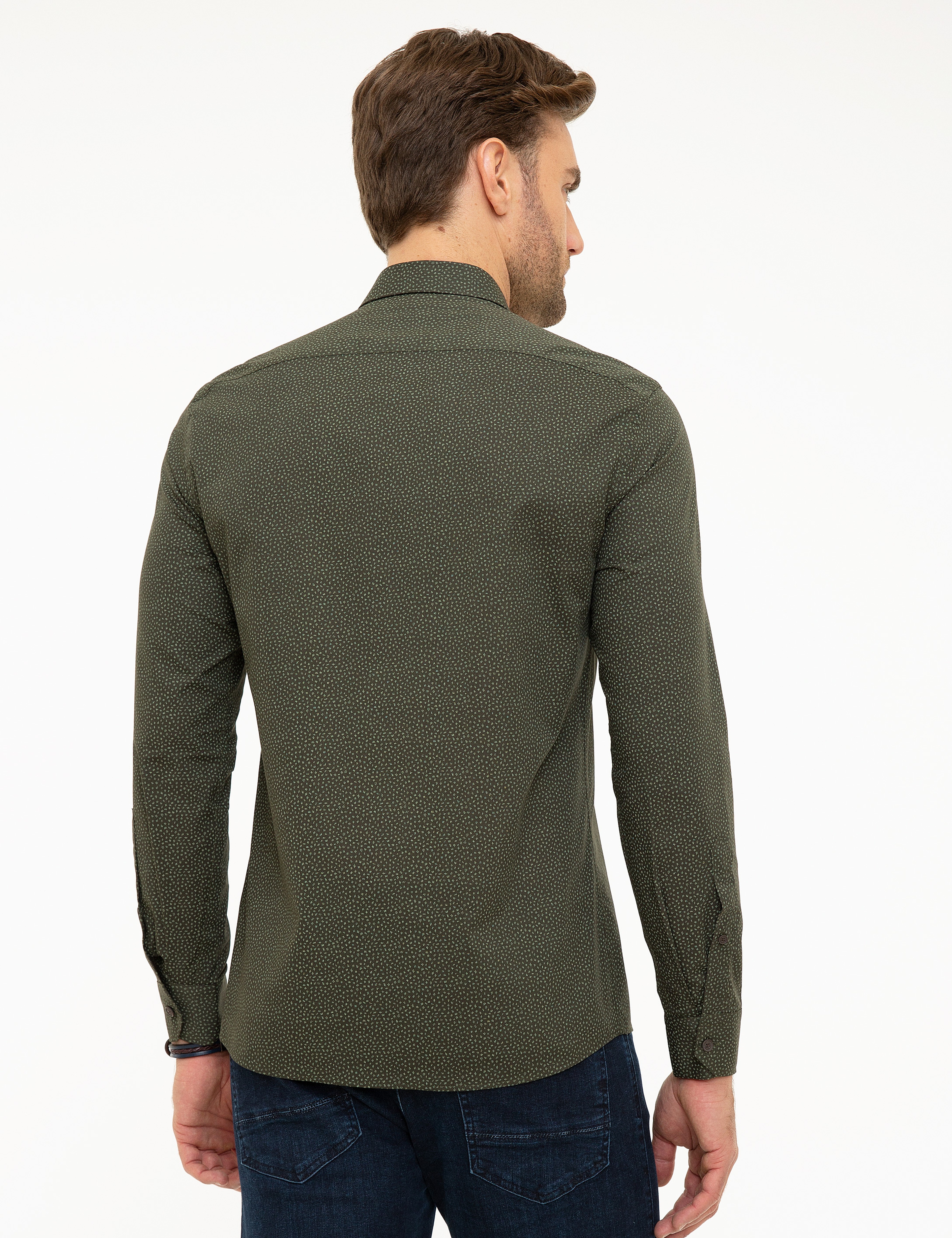 Yeşil Slim Fit Gömlek - Image 3