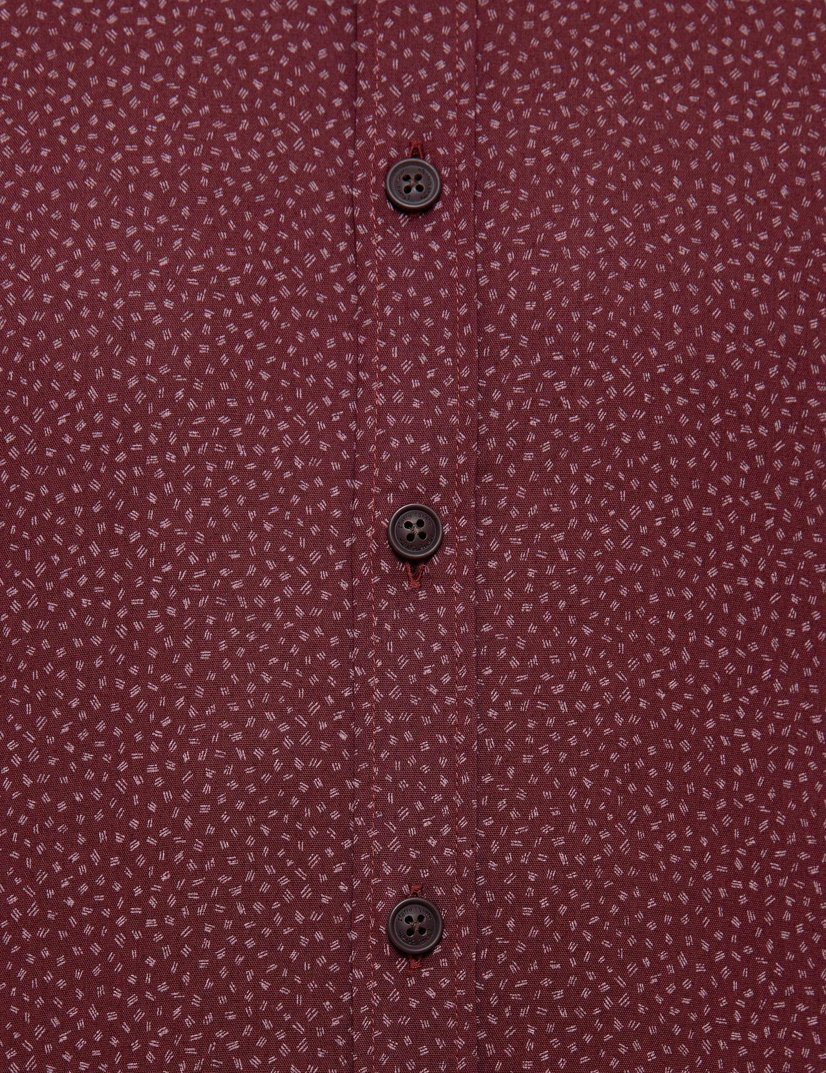 Bordo Slim Fit Uzun Kollu Gömlek