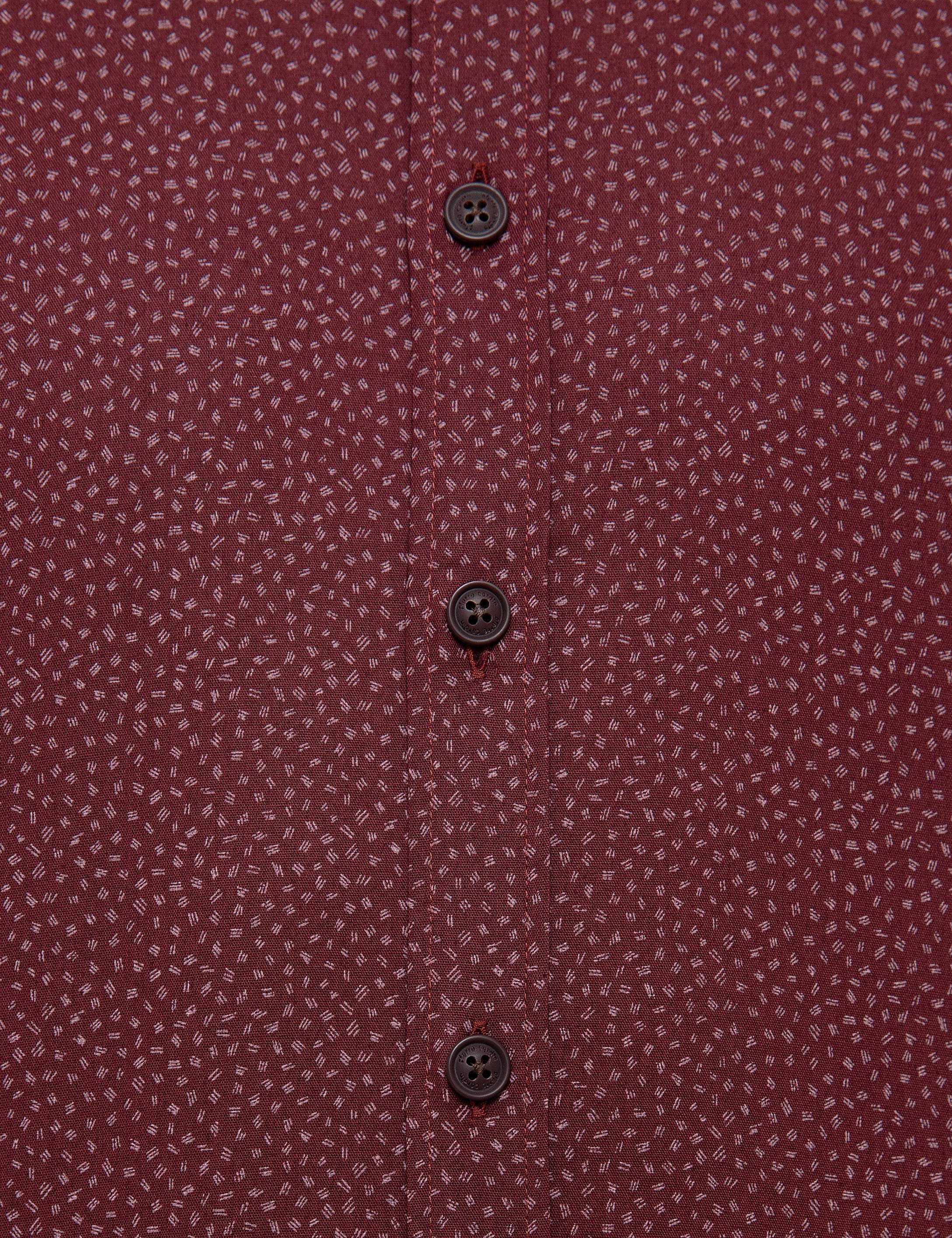 Bordo Slim Fit Uzun Kollu Gömlek