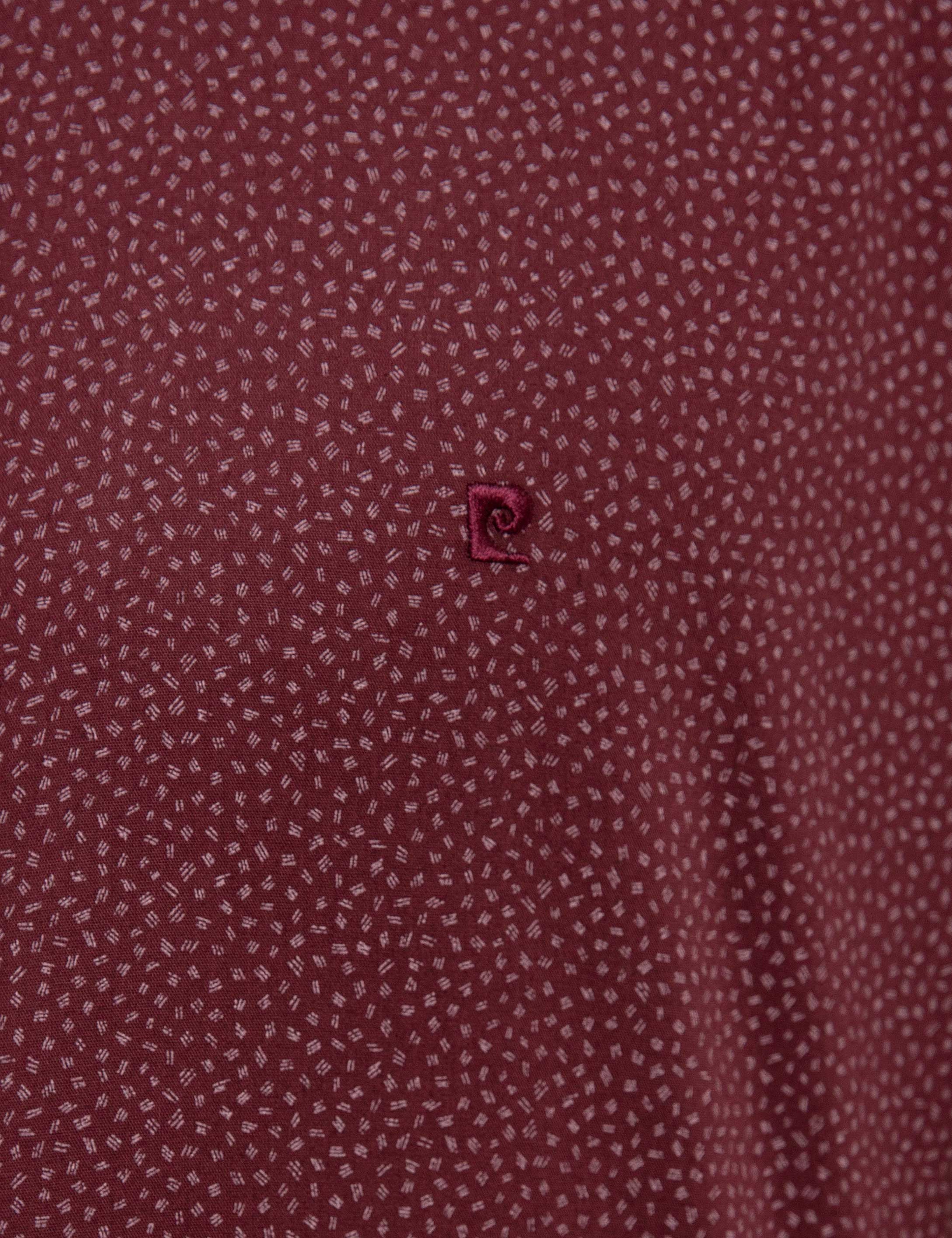 Bordo Slim Fit Uzun Kollu Gömlek - Image 5