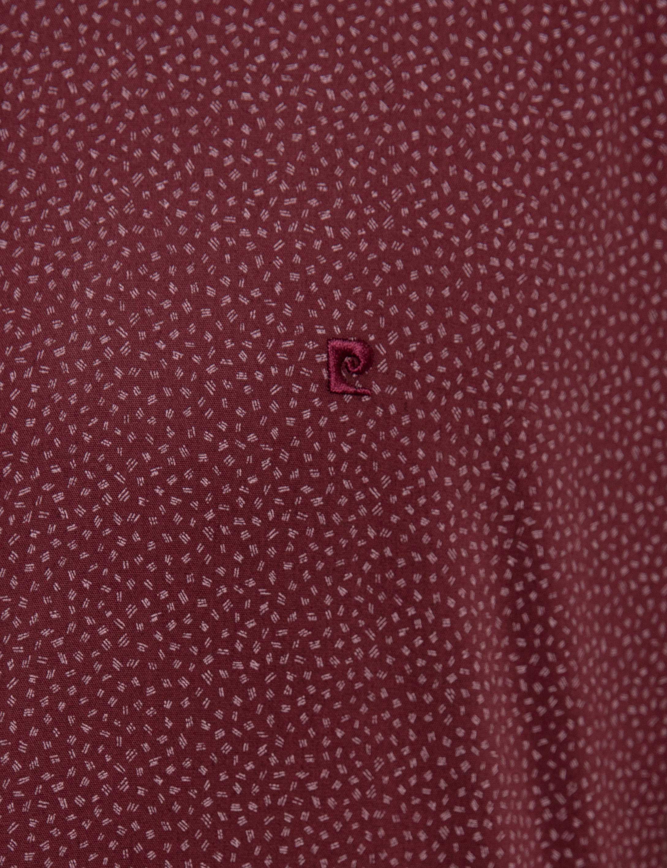 Bordo Slim Fit Uzun Kollu Gömlek