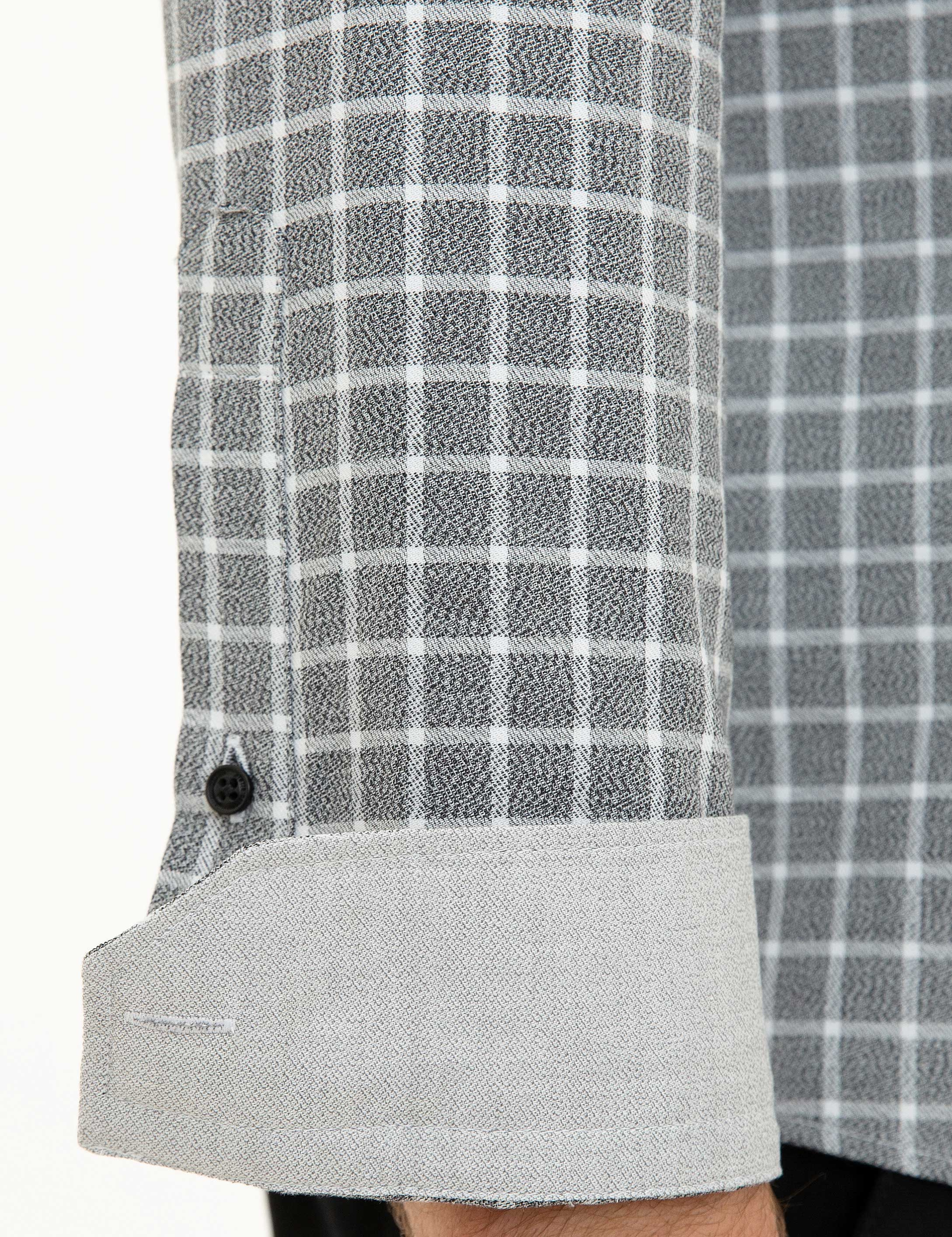Antrasit Slim Fit Uzun Kollu Gömlek - Image 6