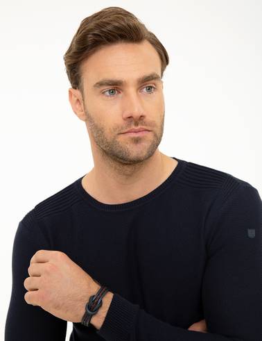Koyu Lacivert Slim Fit Kazak