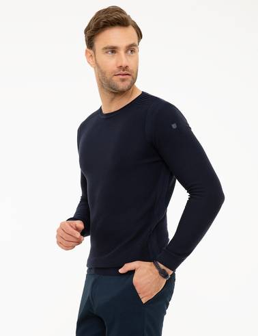 Koyu Lacivert Slim Fit Kazak