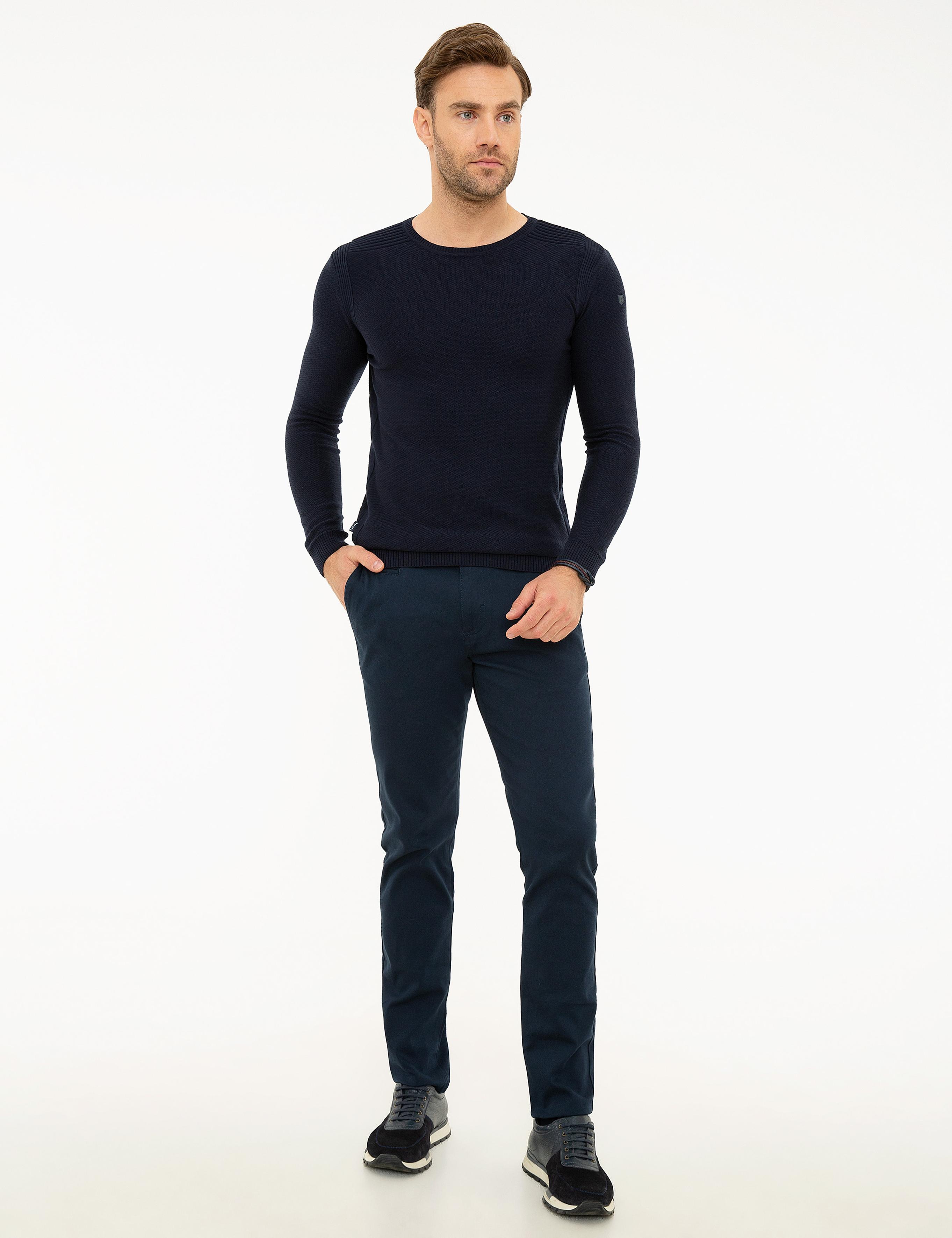 Koyu Lacivert Slim Fit Kazak