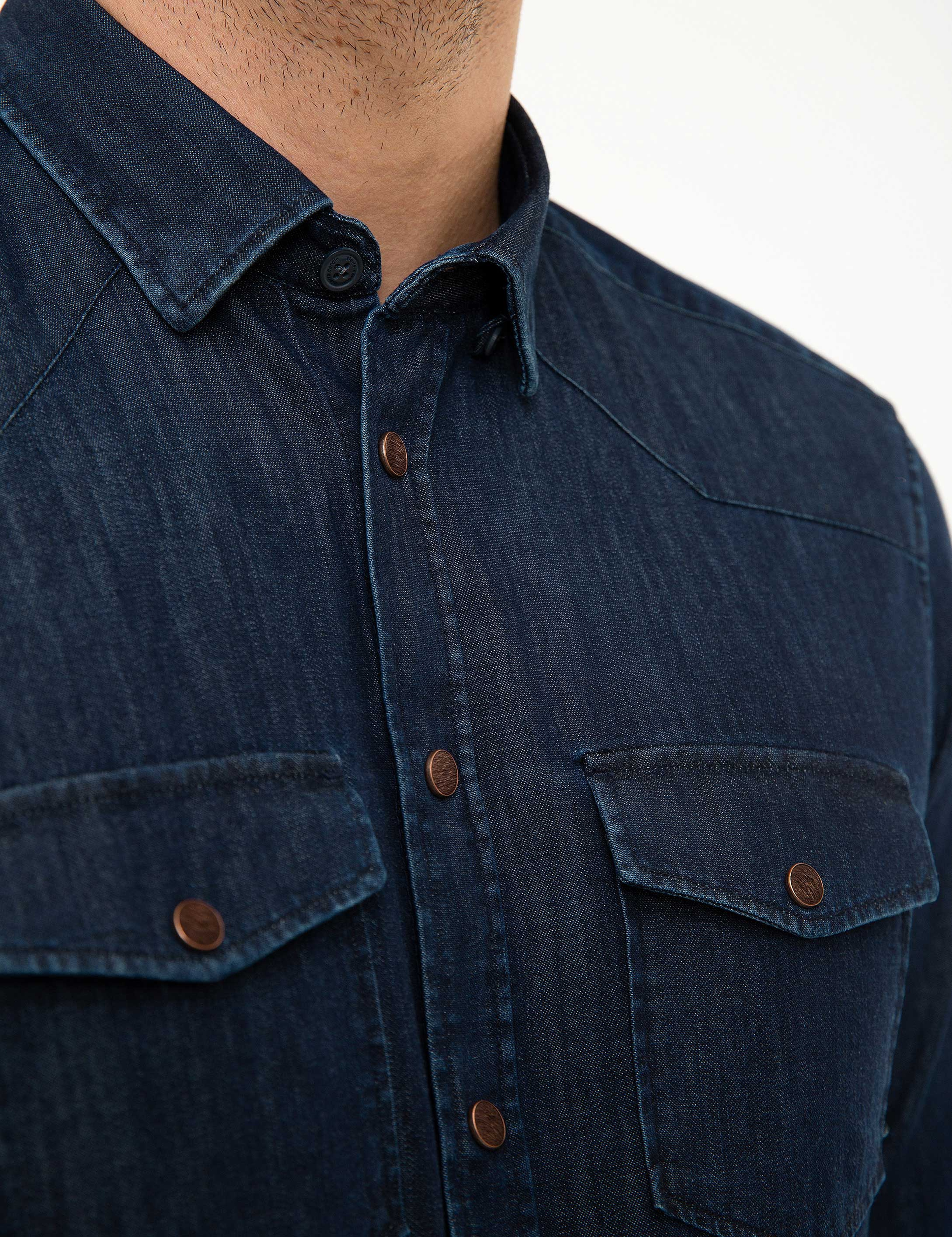 Mavi Slim Fit Denim Gömlek - Image 6