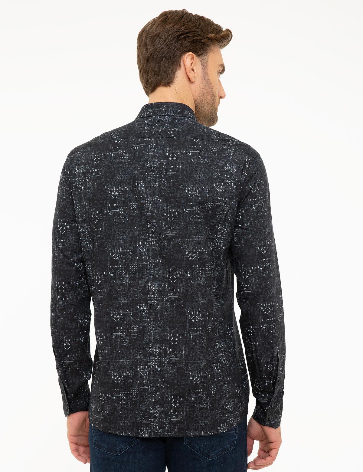 Siyah Slim Fit Uzun Kollu Gömlek - 50209576006