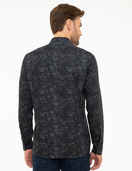 Siyah Slim Fit Uzun Kollu Gömlek - 50209576006