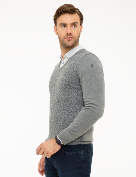 Gri Melanj Slim Fit Kazak - 50209914051