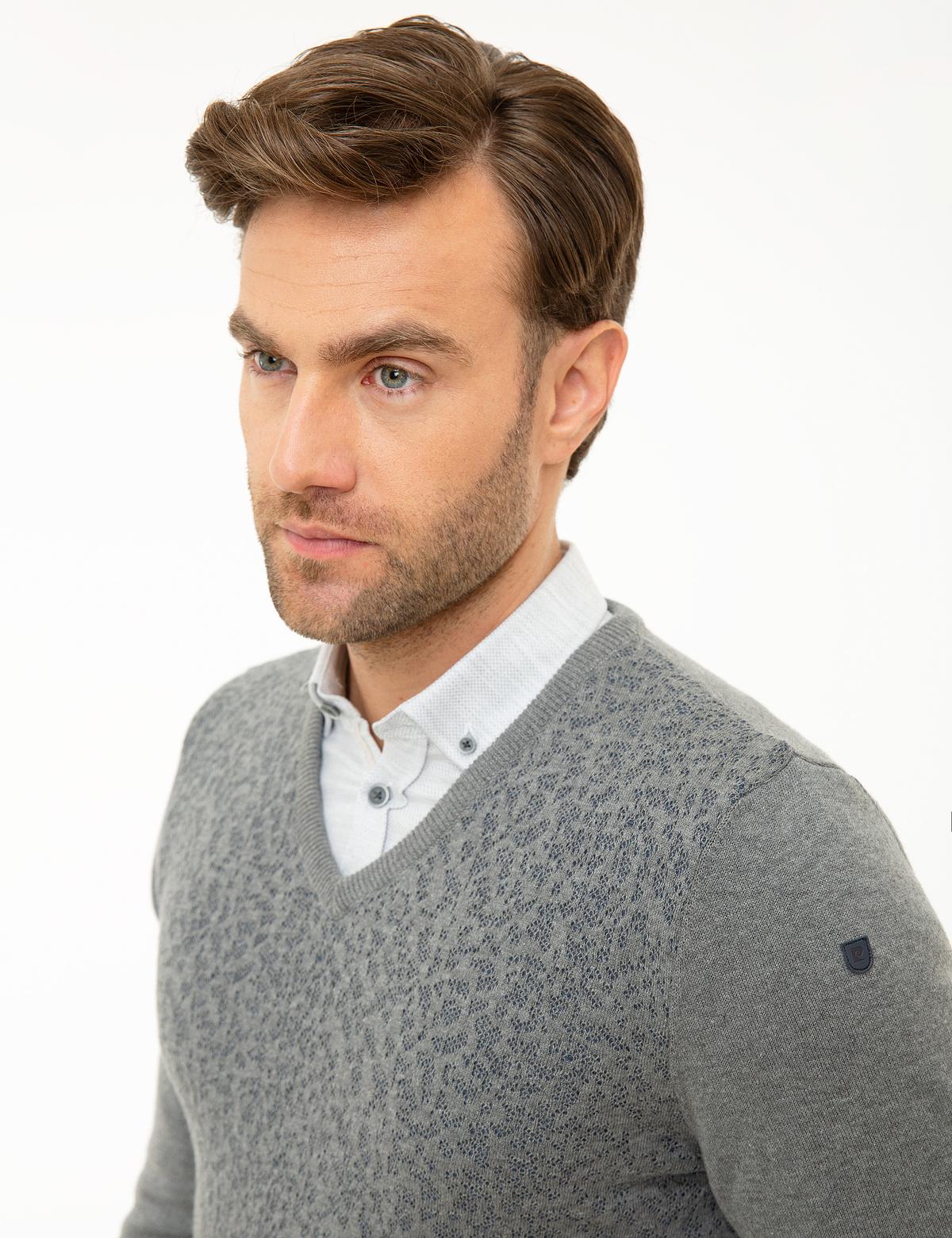 Gri Melanj Slim Fit Kazak - 50209914051