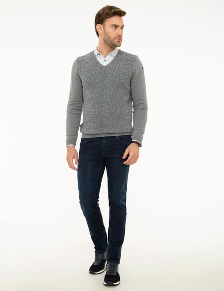 Gri Melanj Slim Fit Kazak - 50209914051