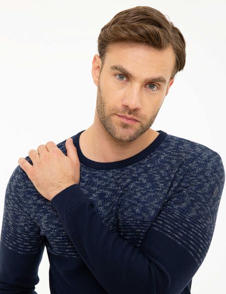 Lacivert Slim Fit Bisiklet Yaka Triko Kazak - 50210633010