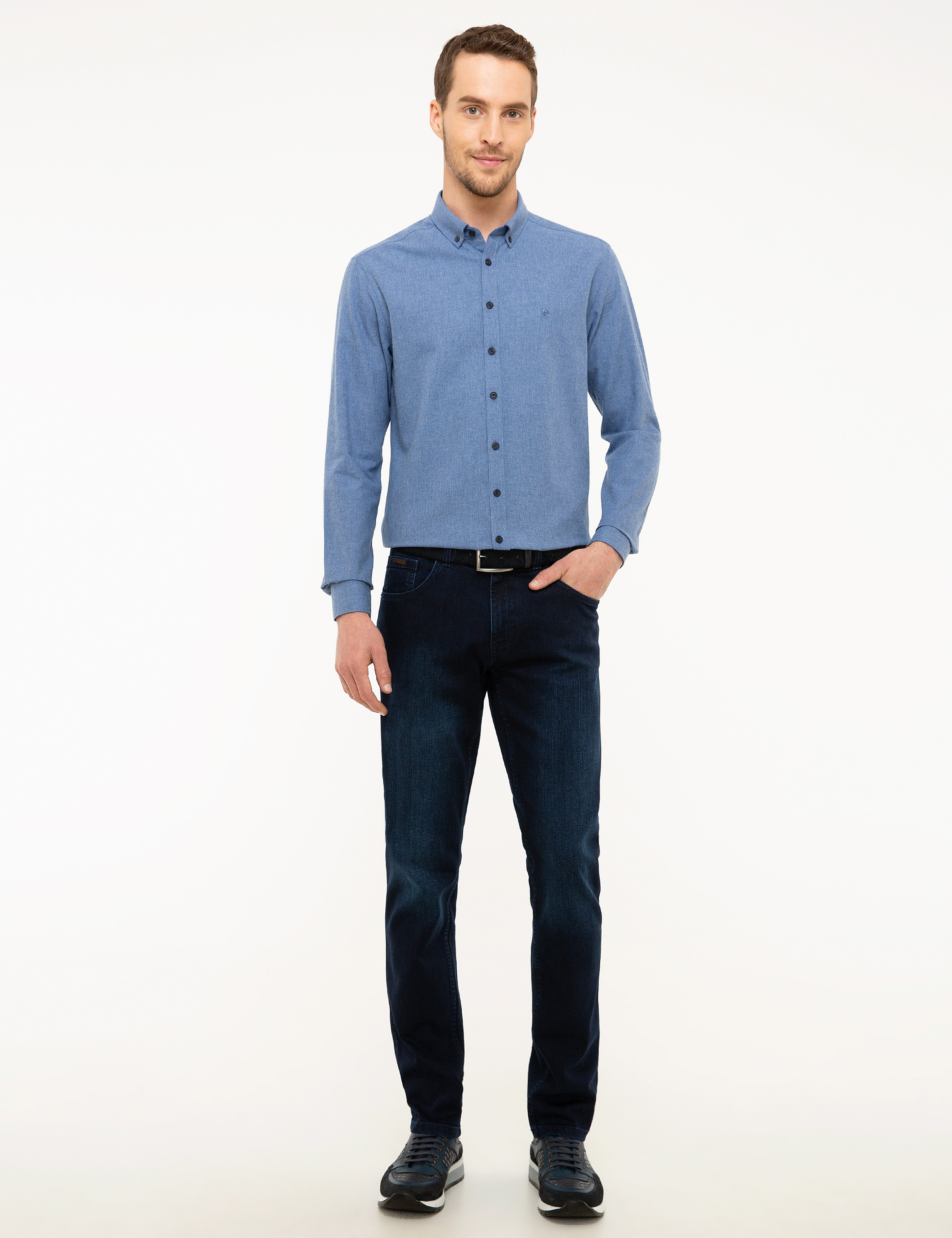 Lacivert Slim Fit Jean Pantolon - Image 1