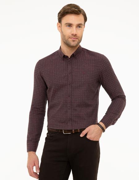 Bordo Slim Fit Gömlek - 50209599004