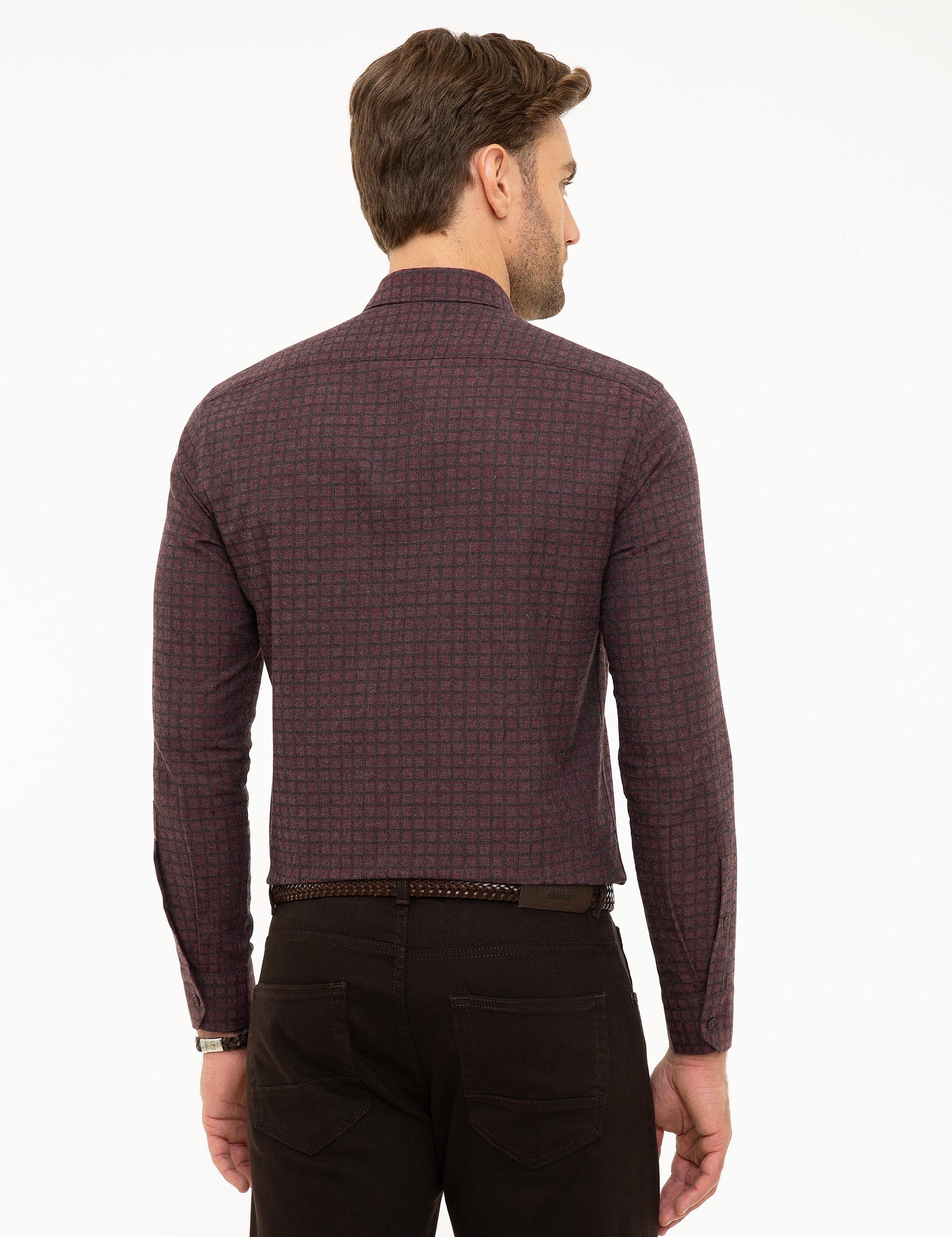 Bordo Slim Fit Gömlek