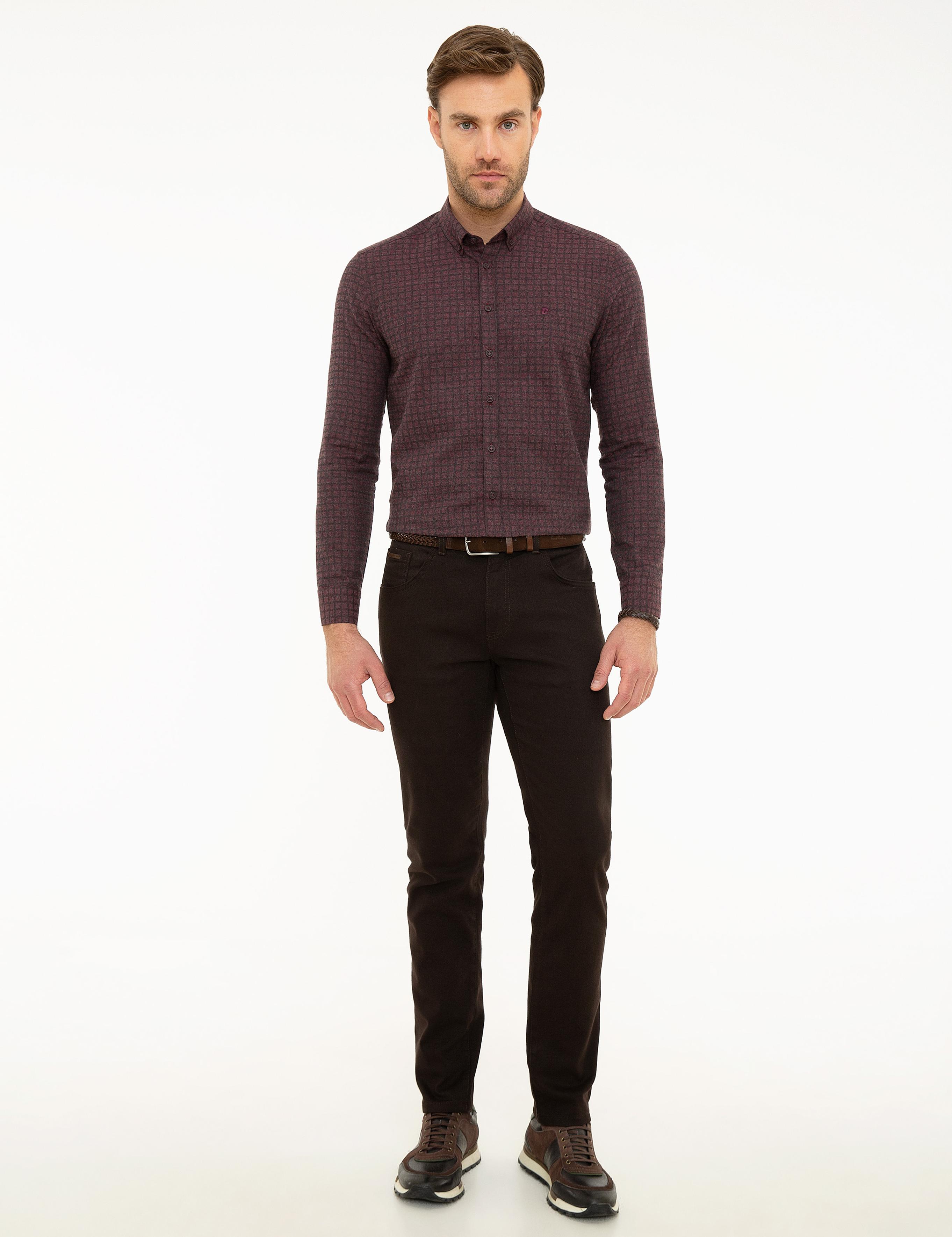 Bordo Slim Fit Gömlek