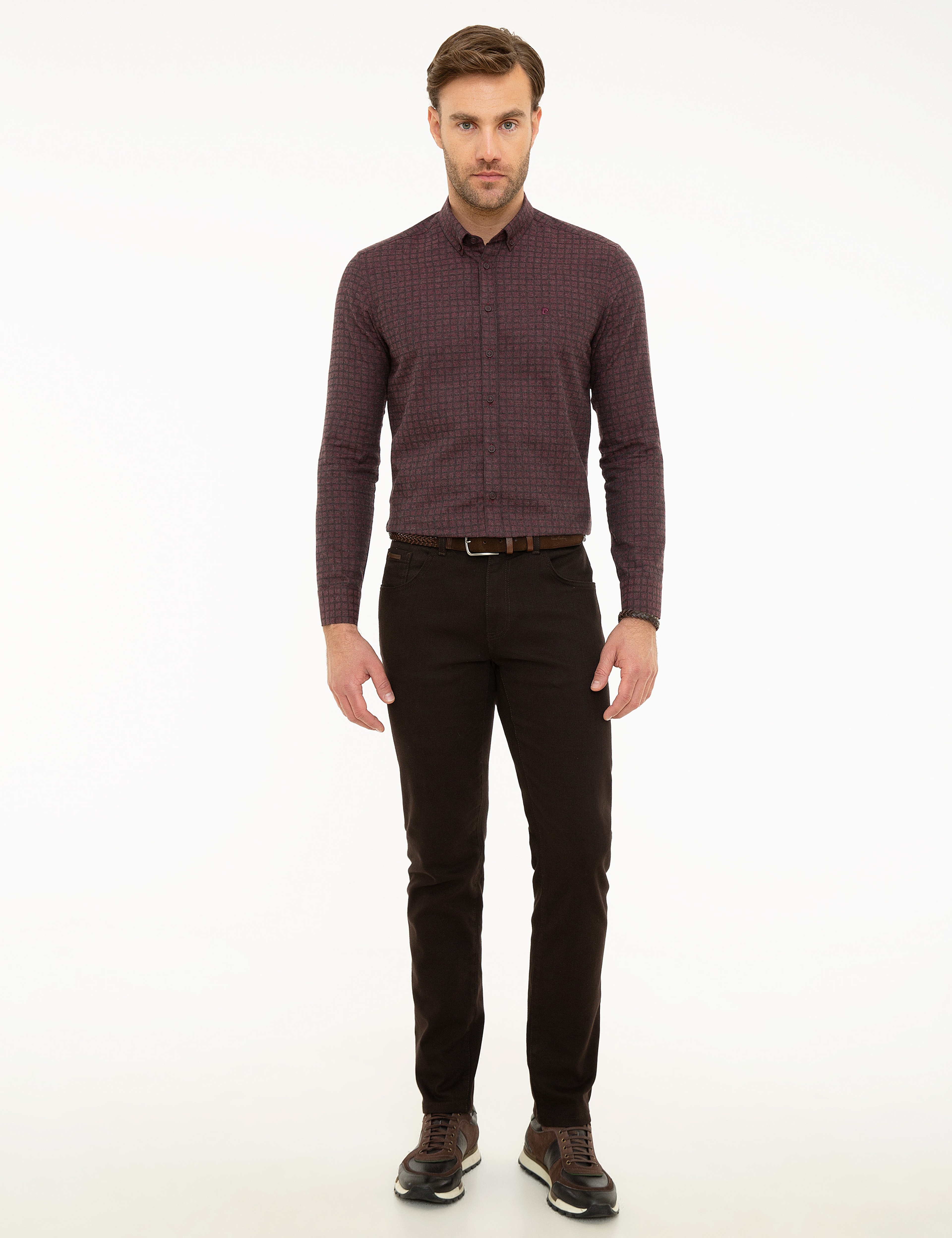 Bordo Slim Fit Gömlek
