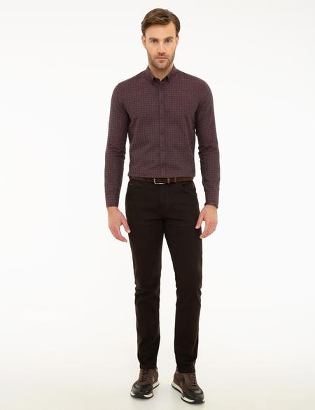 Bordo Slim Fit Gömlek - 50209599004