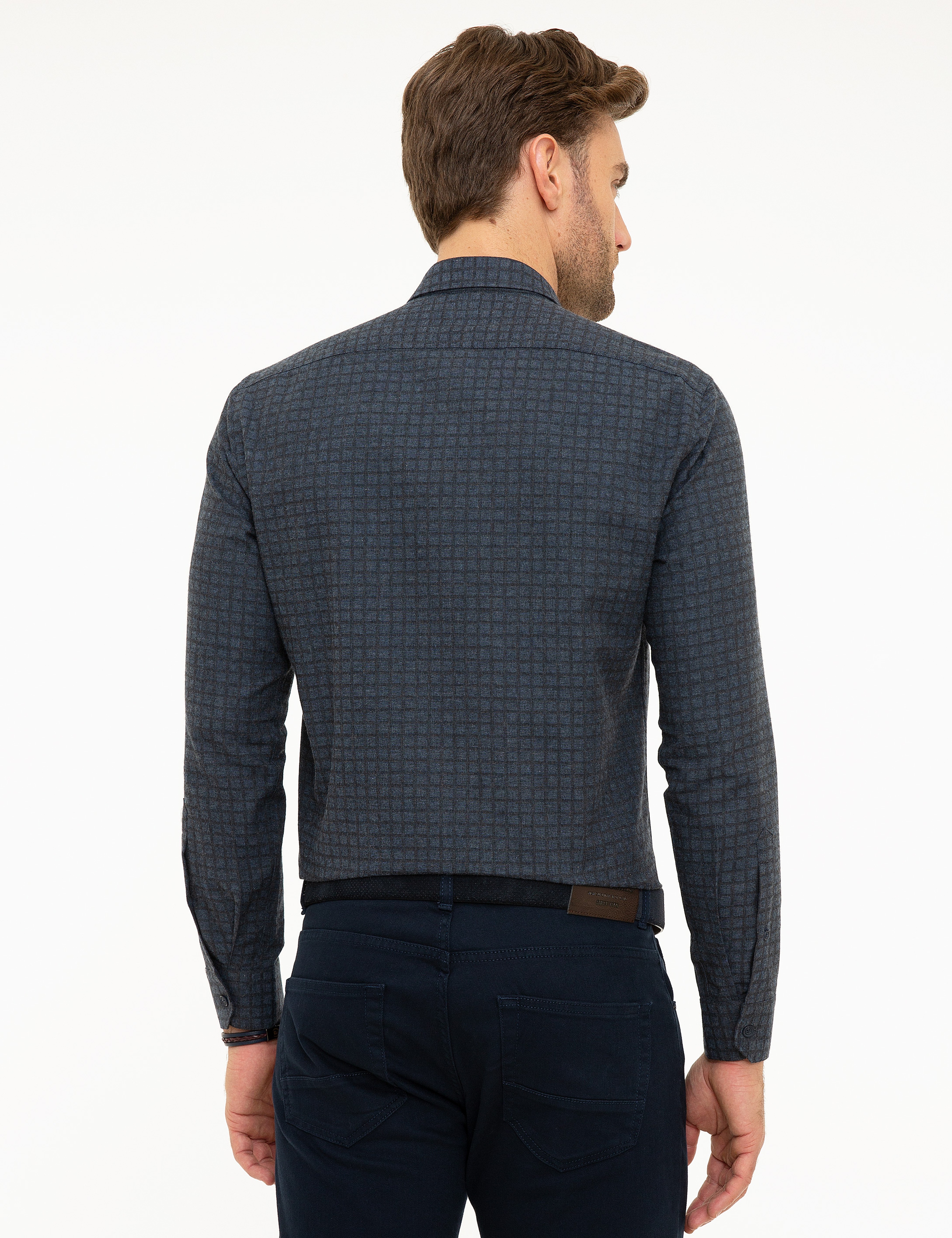 Lacivert Slim Fit Gömlek - Image 3