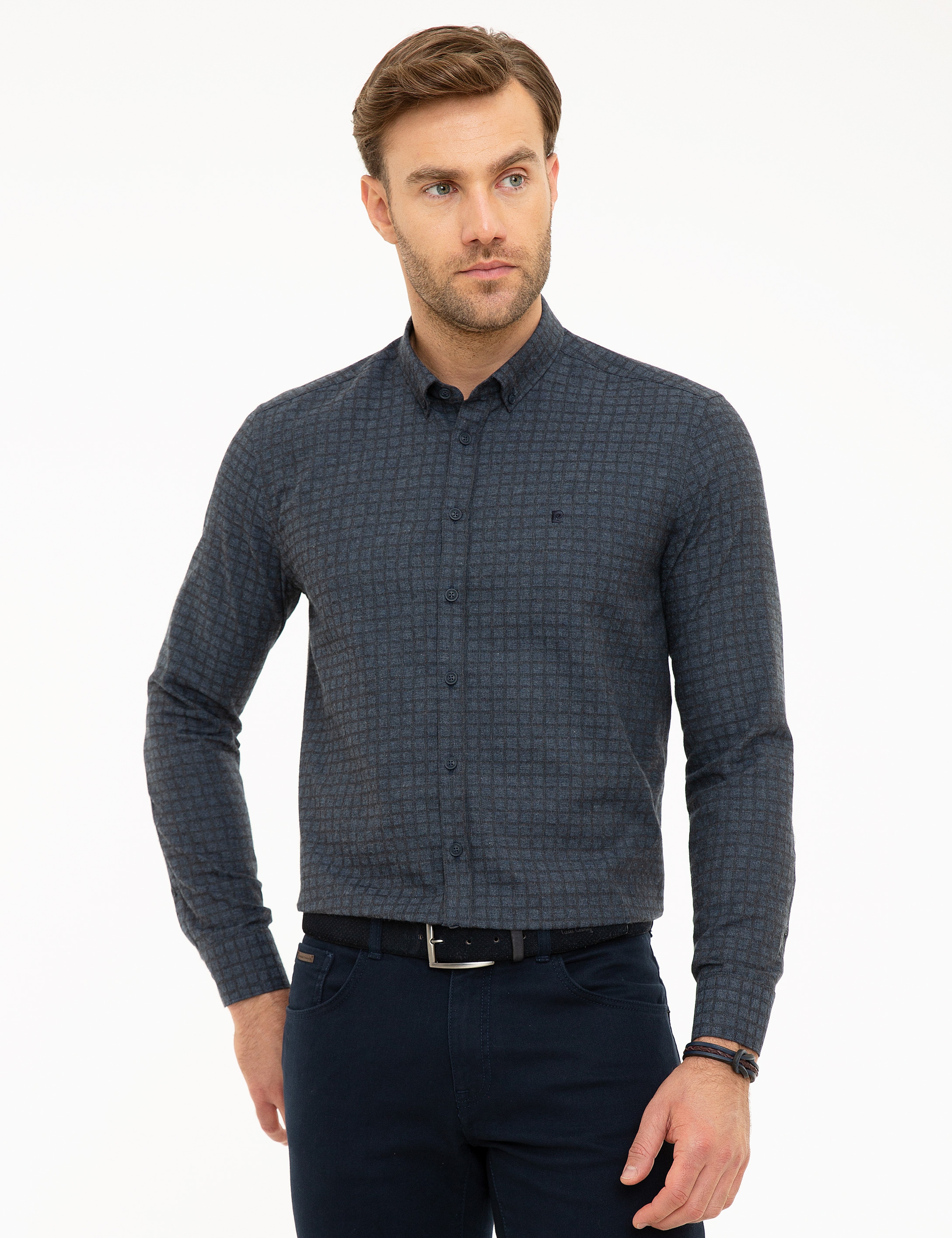 Lacivert Slim Fit Gömlek - Image 2
