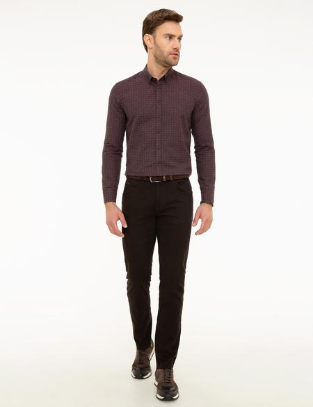 Kahverengi Slim Fit Denim Pantolon - 50211304203