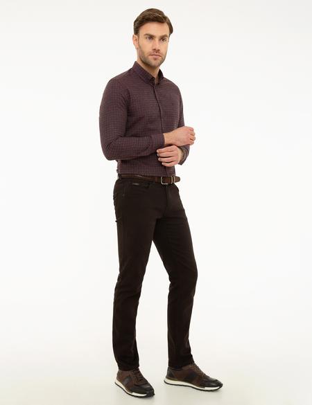 Kahverengi Slim Fit Denim Pantolon - 50211304203